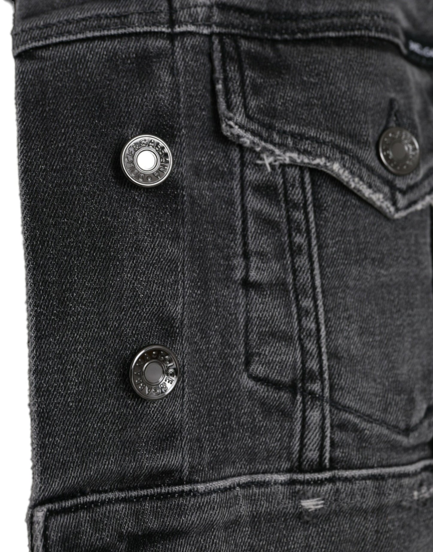 Giacca in denim elasticizzato di cotone grigio scuro Dolce & Gabbana