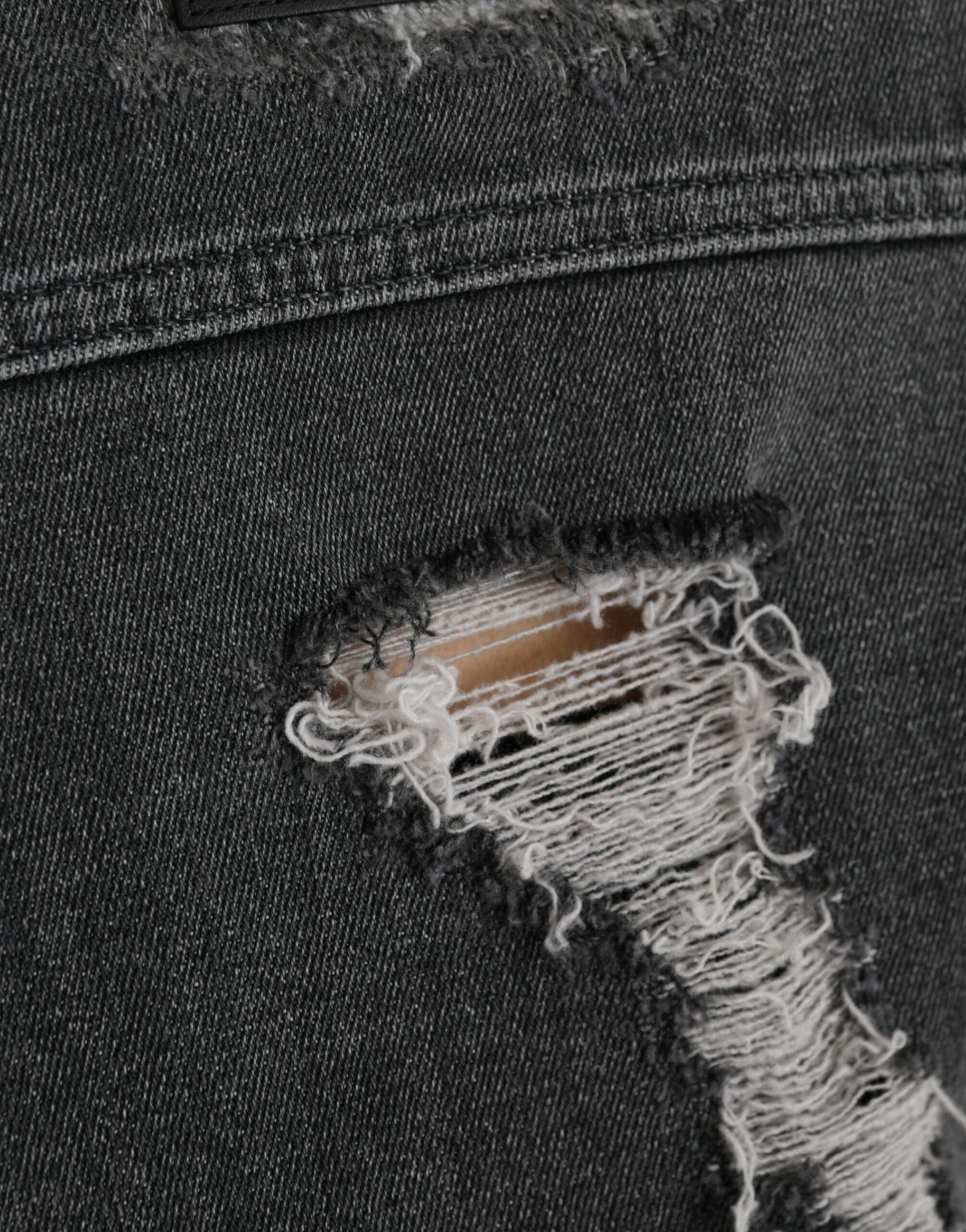 Giacca in denim elasticizzato di cotone grigio scuro Dolce & Gabbana