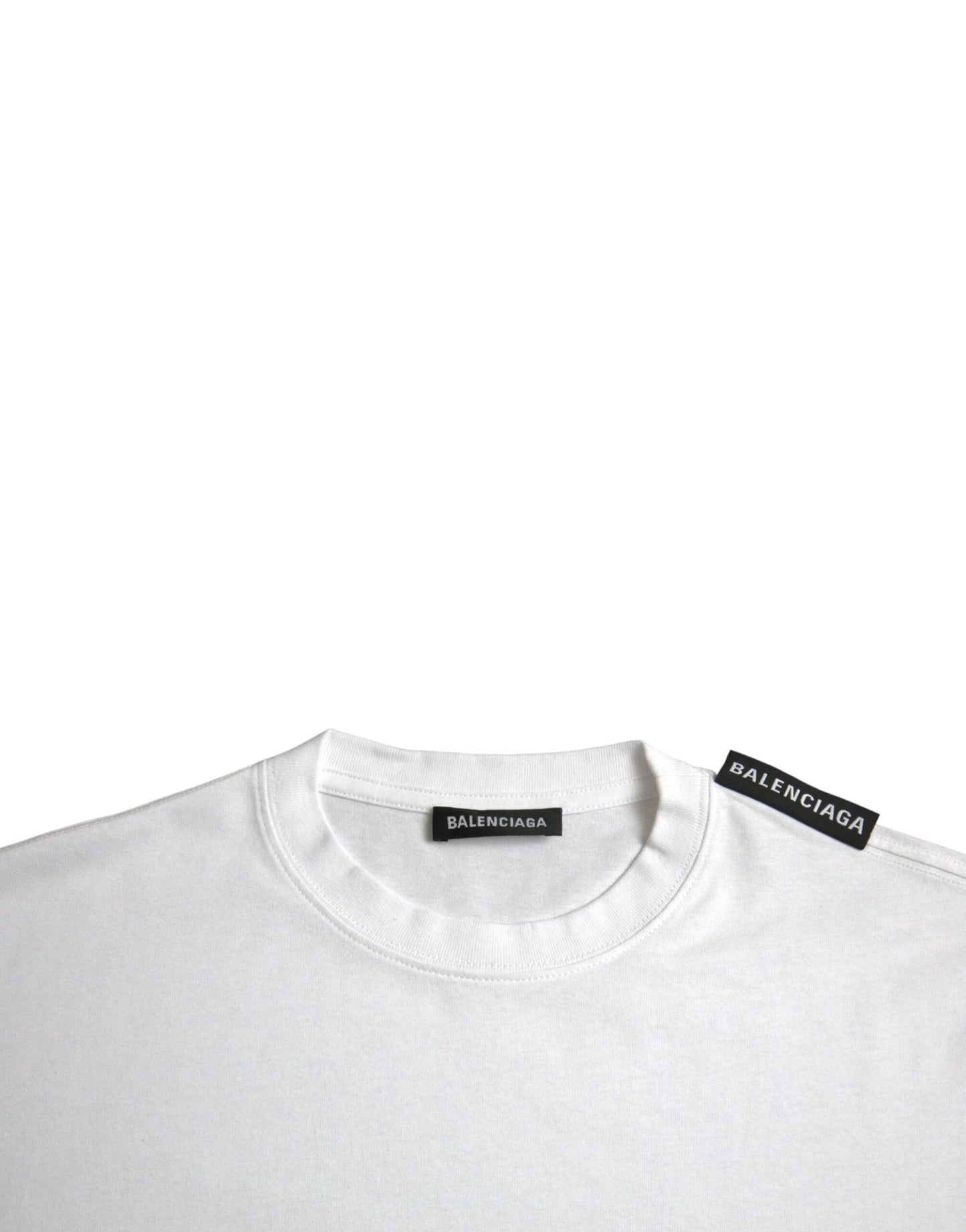 T-shirt girocollo in jersey di cotone bianco sporco Balenciaga