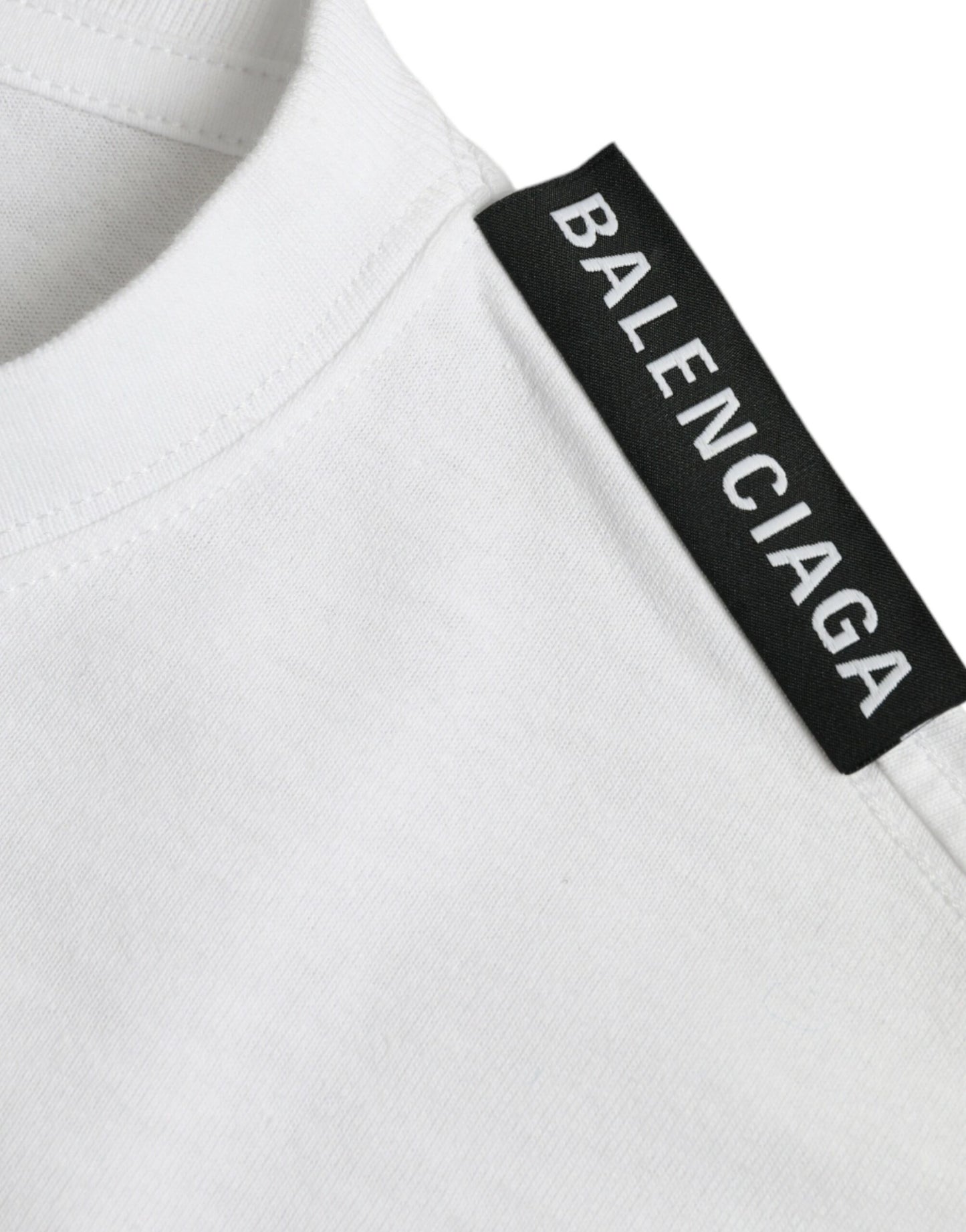 T-shirt girocollo in jersey di cotone bianco sporco Balenciaga