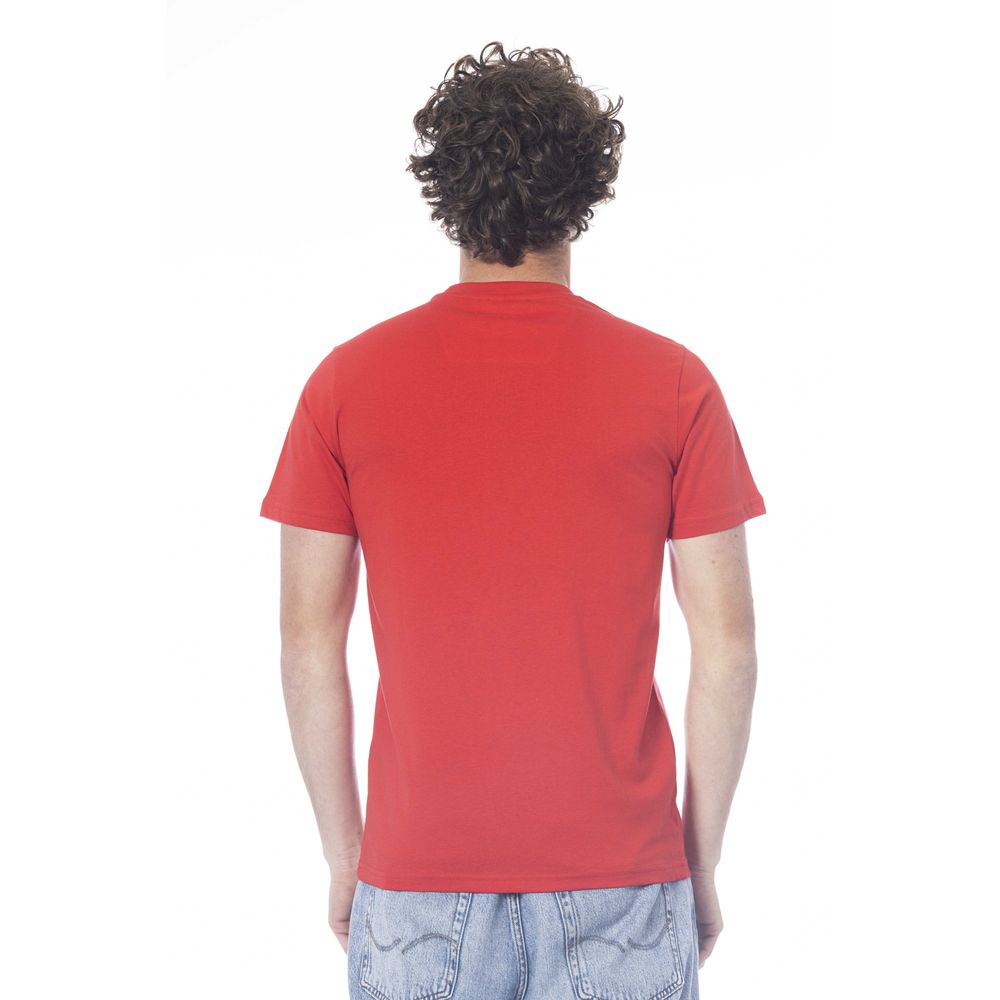 Maglietta da uomo in cotone rosso Cavalli Class
