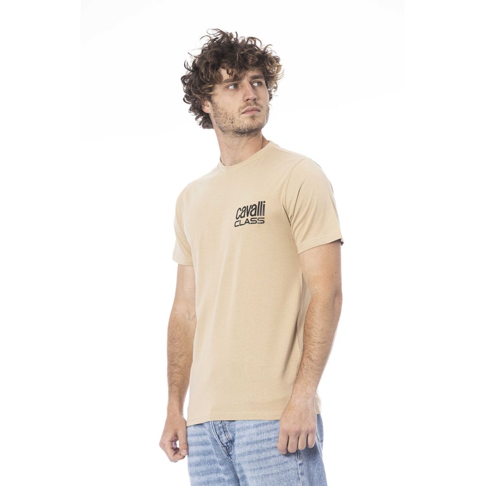 Maglietta da uomo in cotone beige Cavalli Class