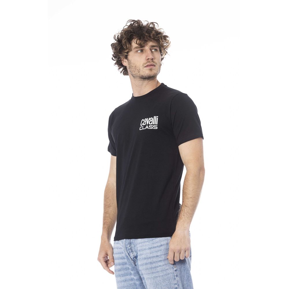 Maglietta da uomo in cotone nero Cavalli Class