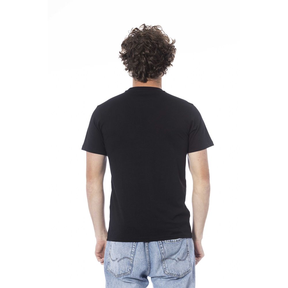 Maglietta da uomo in cotone nero Cavalli Class
