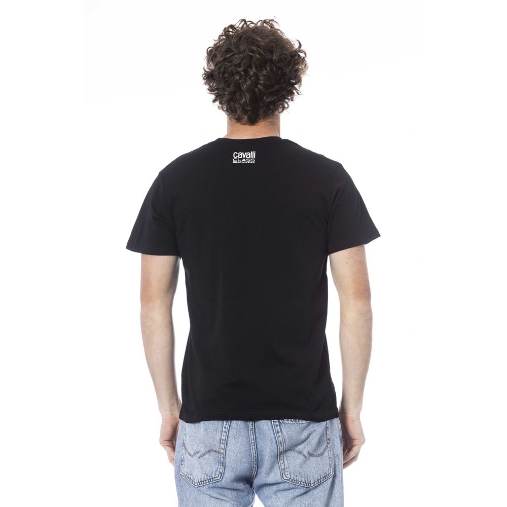 Maglietta da uomo in cotone nero Cavalli Class