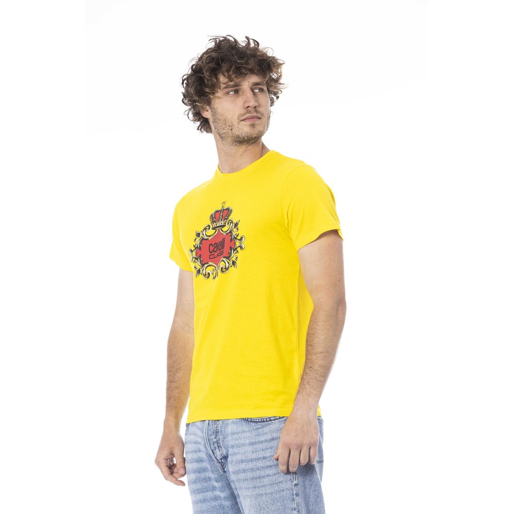 Maglietta da uomo in cotone giallo Cavalli Class