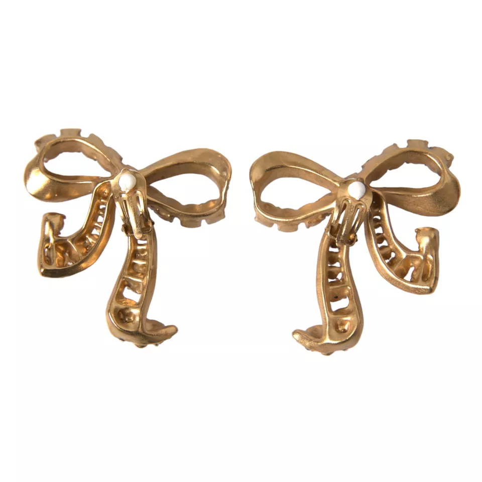 Dolce & Gabbana Oro Ottone Rosa Cristallo Trasparente Fiocco Fiocchi Natale