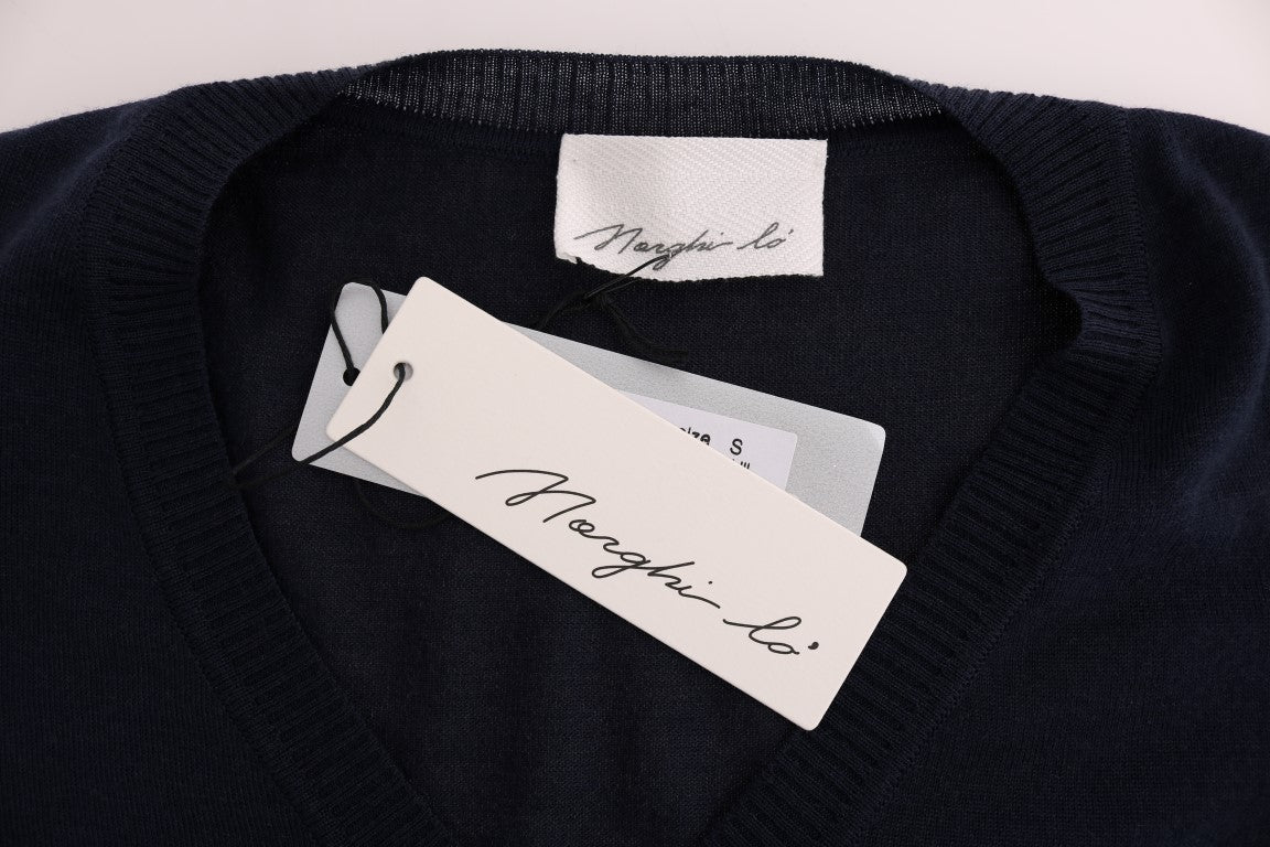 MARGHI LO' Abito elegante sopra il ginocchio in lana blu