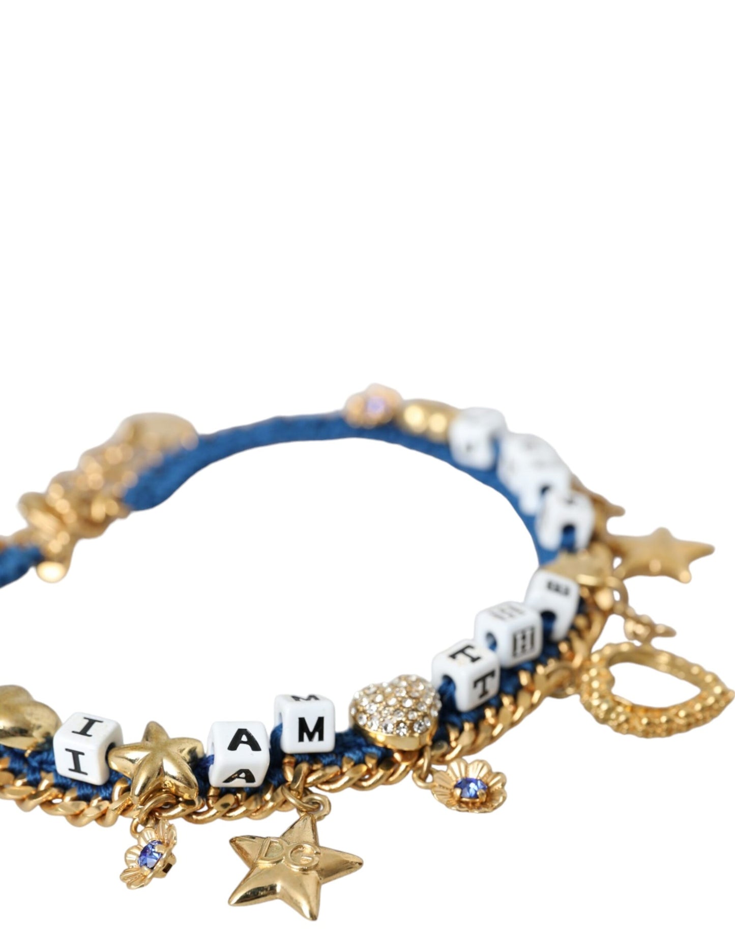 Dolce & Gabbana Bracciale Iam The Star in ottone dorato con catena