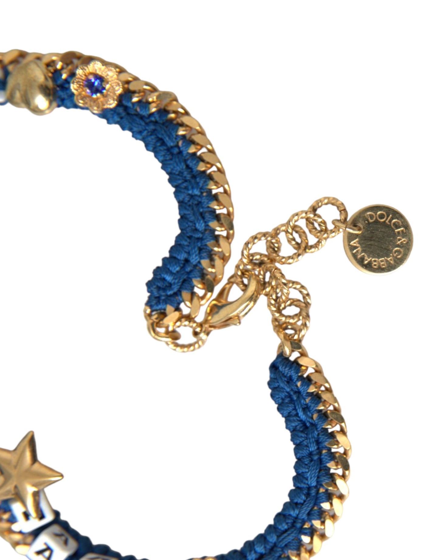 Dolce & Gabbana Bracciale Iam The Star in ottone dorato con catena