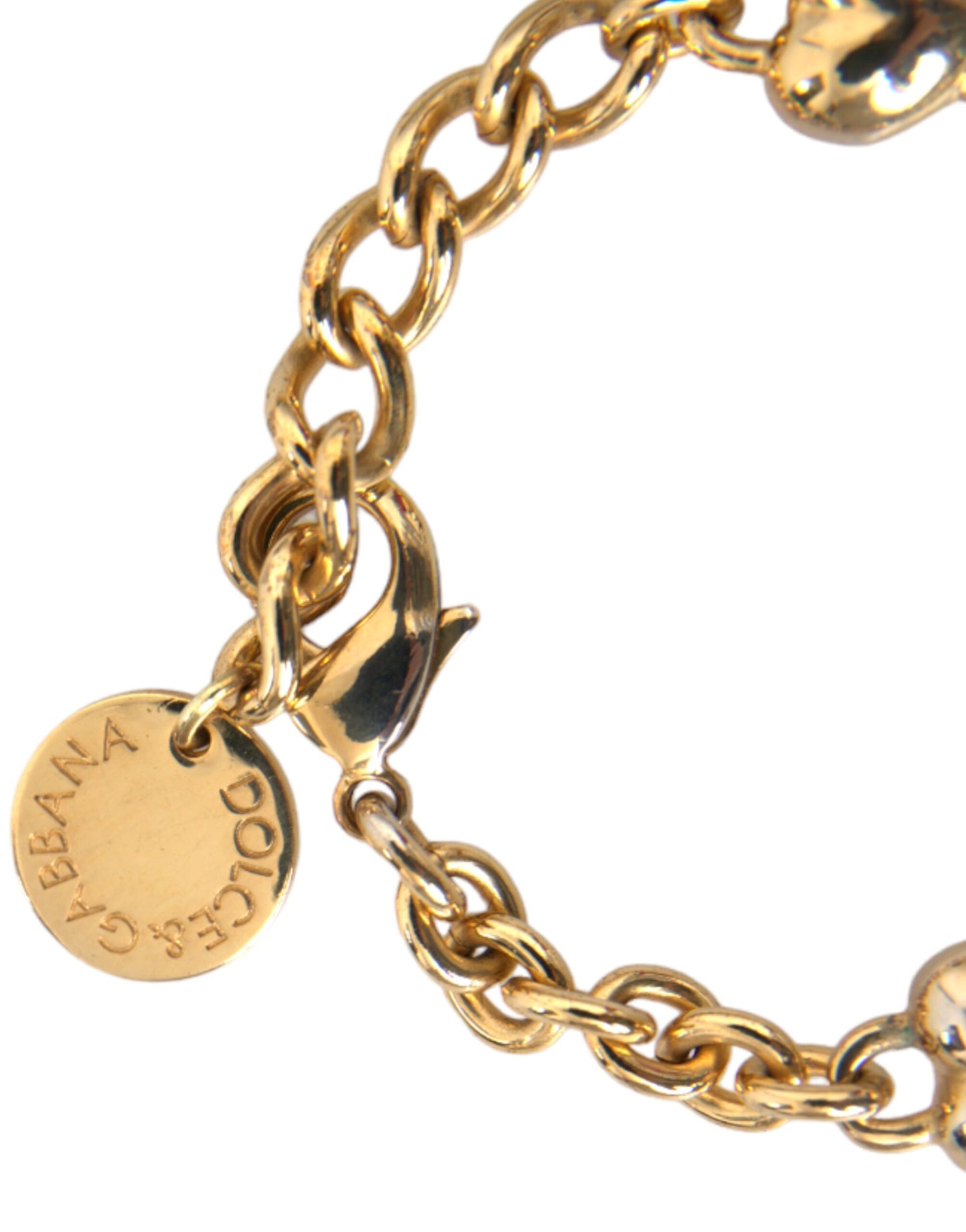 Dolce & Gabbana Braccialetto a forma di cuore in ottone dorato MY DOG