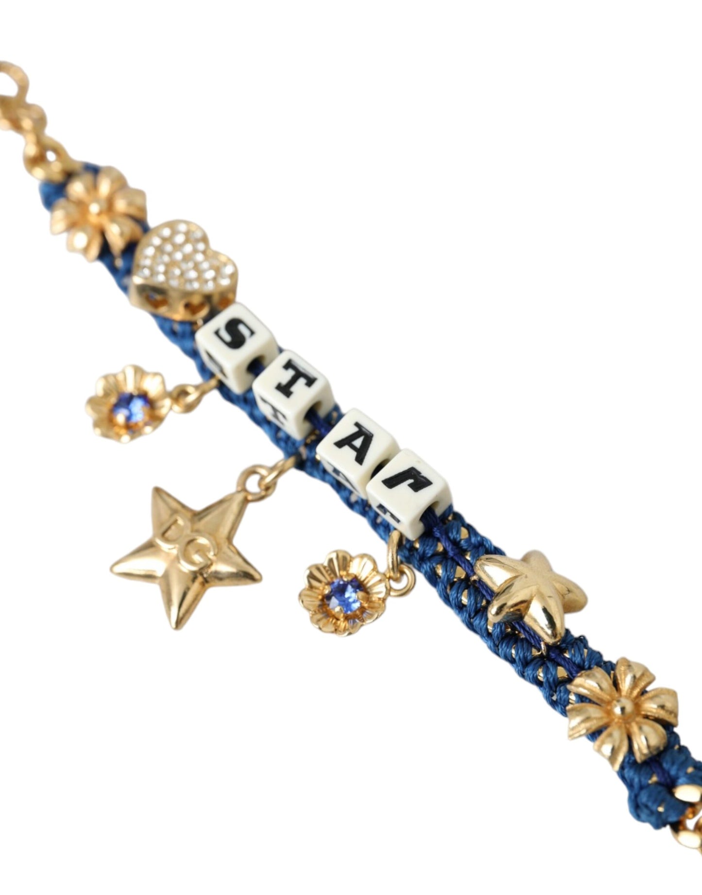 Dolce & Gabbana Braccialetto alla moda con catena in ottone color oro e stella