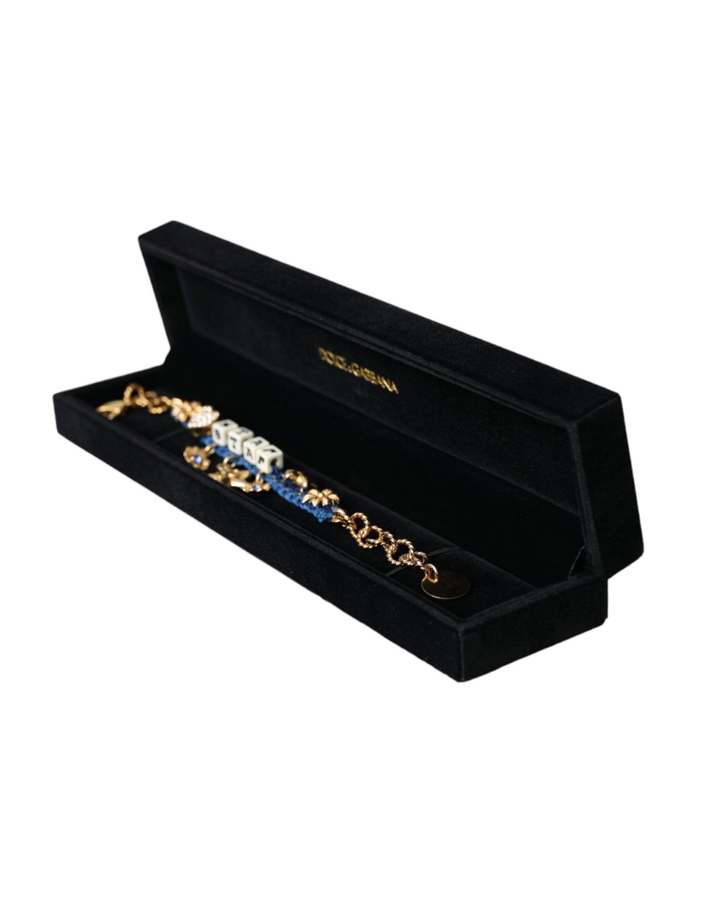 Dolce & Gabbana Braccialetto alla moda con catena in ottone color oro e stella