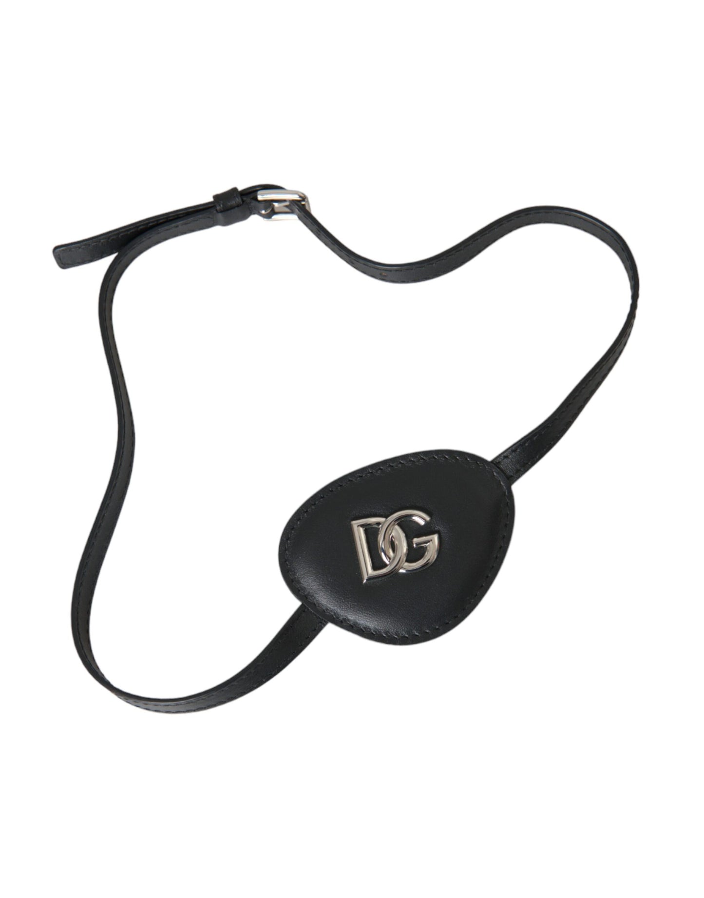 Dolce & Gabbana Nero Pelle di vitello Metallo DG Logo Patch Occhio