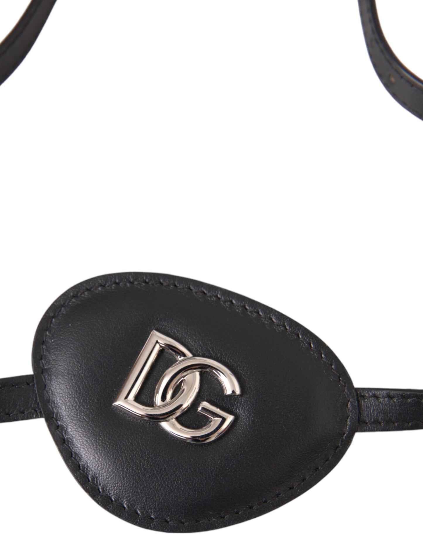 Dolce & Gabbana Nero Pelle di vitello Metallo DG Logo Patch Occhio