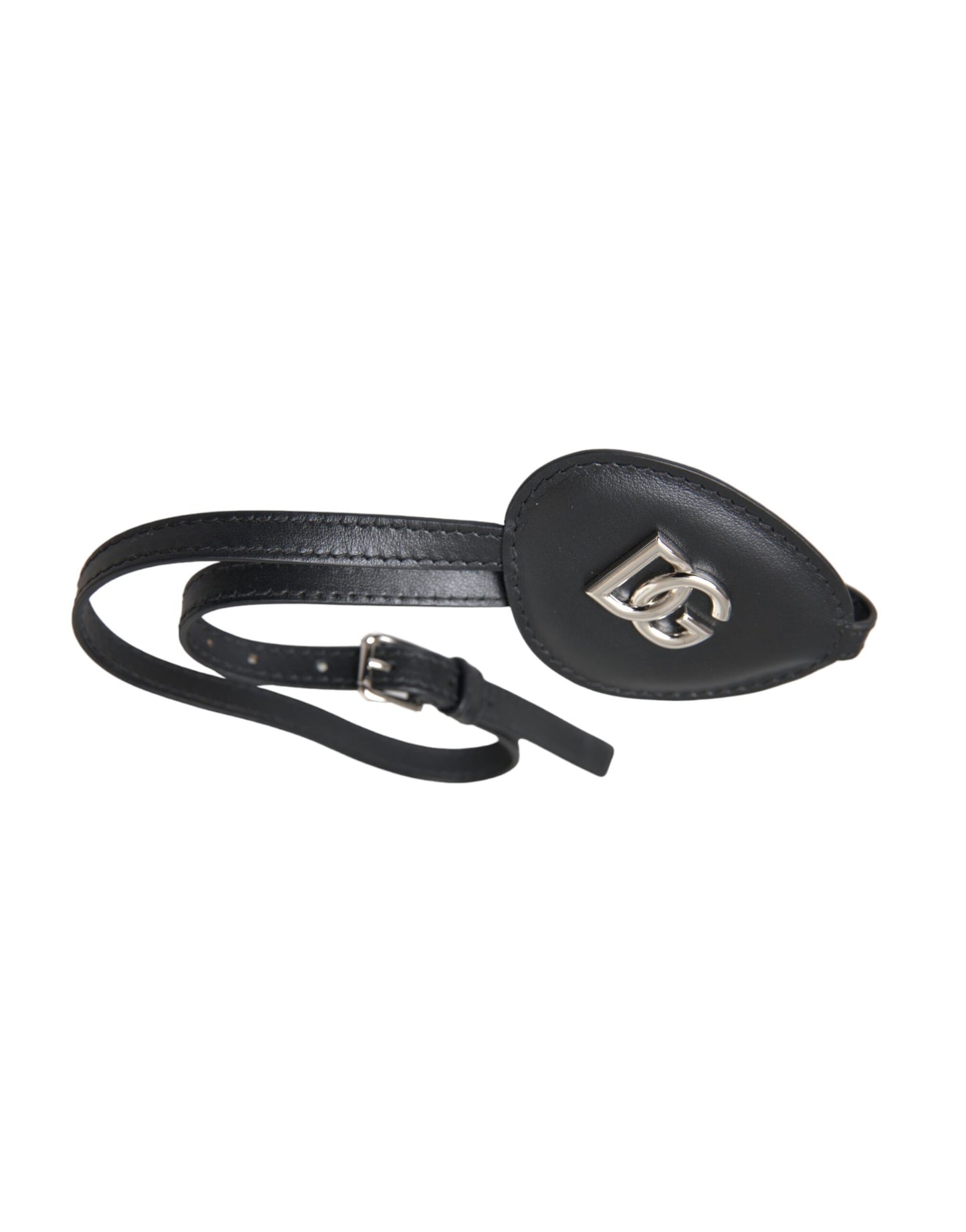 Dolce & Gabbana Nero Pelle di vitello Metallo DG Logo Patch Occhio