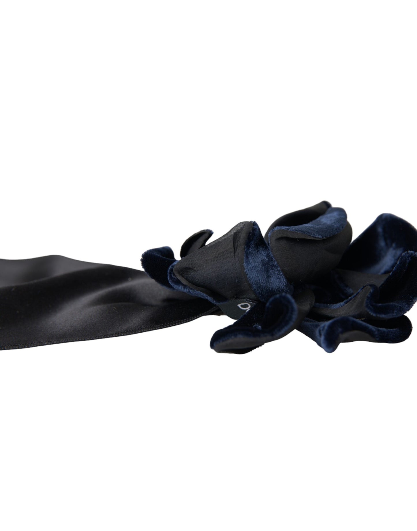 Spilla per capelli floreale in ottone dorato e seta nera Dolce & Gabbana