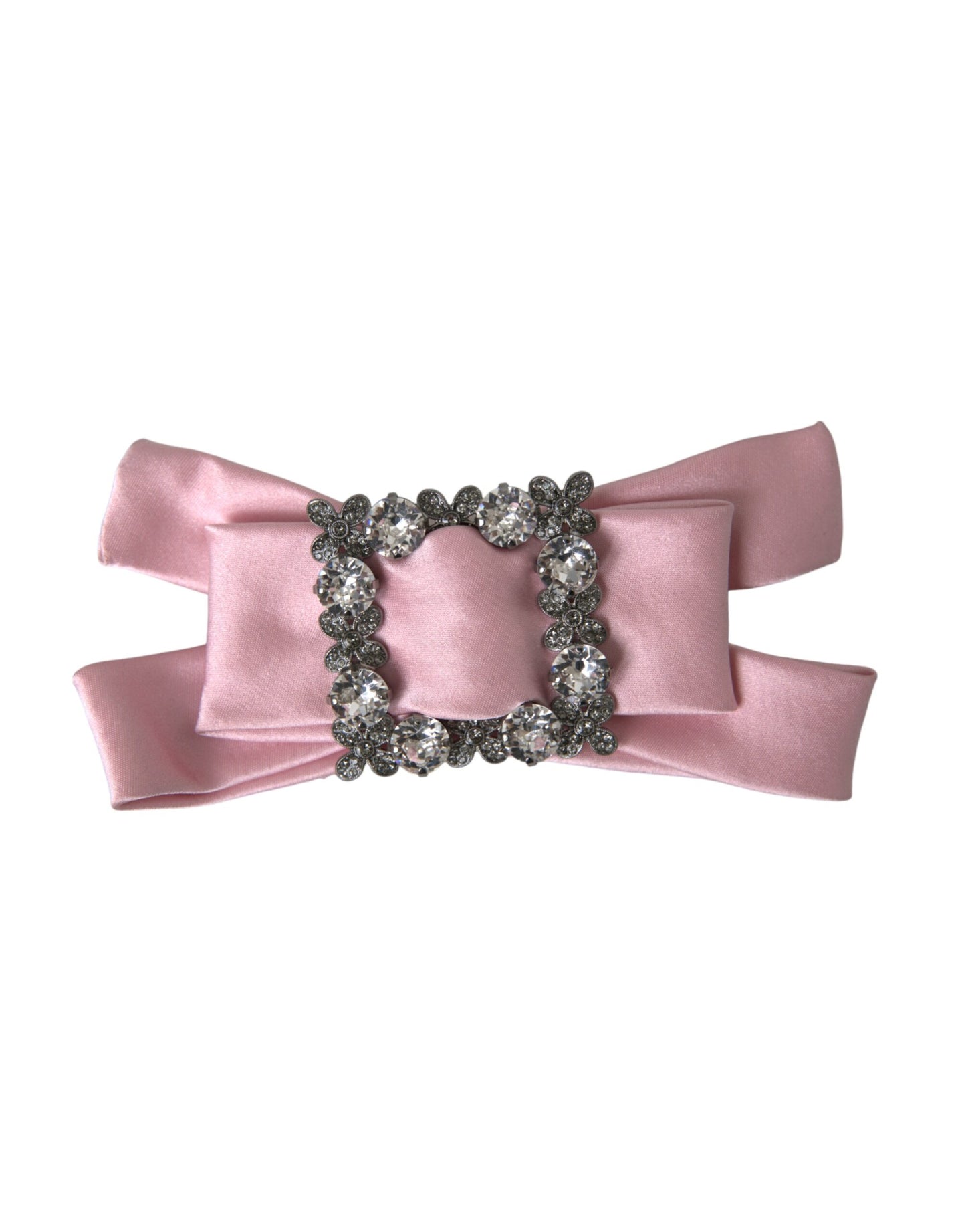 Dolce & Gabbana Spilla per capelli con cristalli in raso rosa