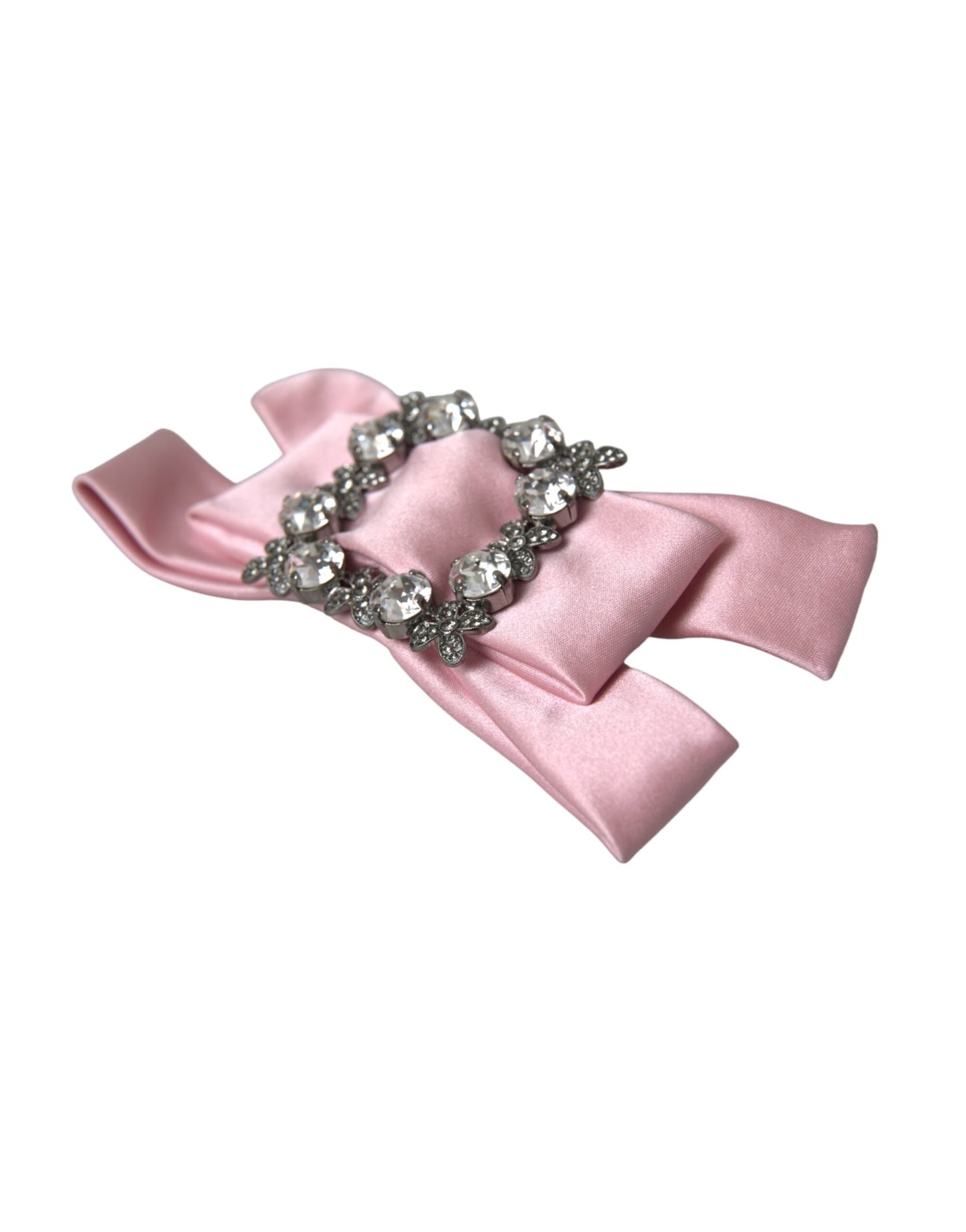 Dolce & Gabbana Spilla per capelli con cristalli in raso rosa
