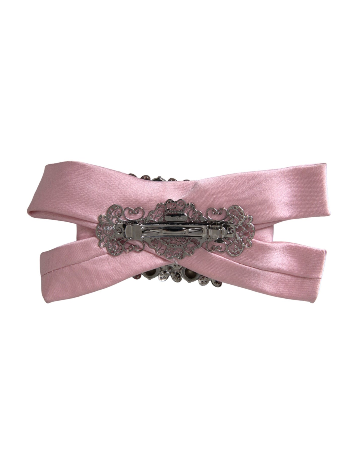 Dolce & Gabbana Spilla per capelli con cristalli in raso rosa