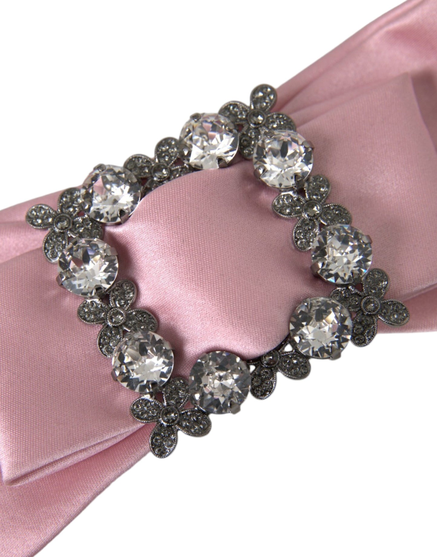 Dolce & Gabbana Spilla per capelli con cristalli in raso rosa