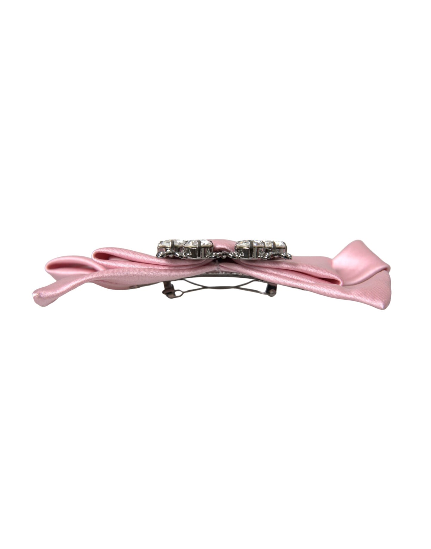 Dolce & Gabbana Spilla per capelli con cristalli in raso rosa