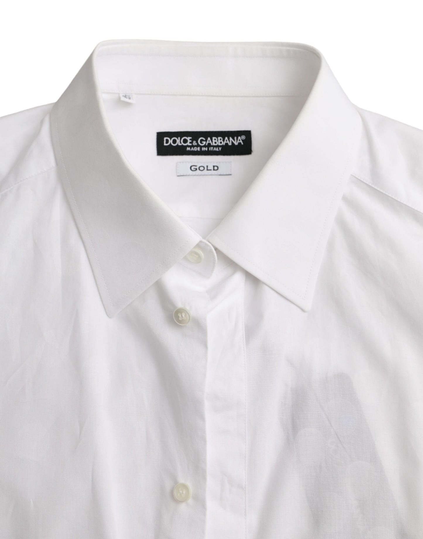 Dolce & Gabbana Abito in cotone a pois bianchi Camicia ORO