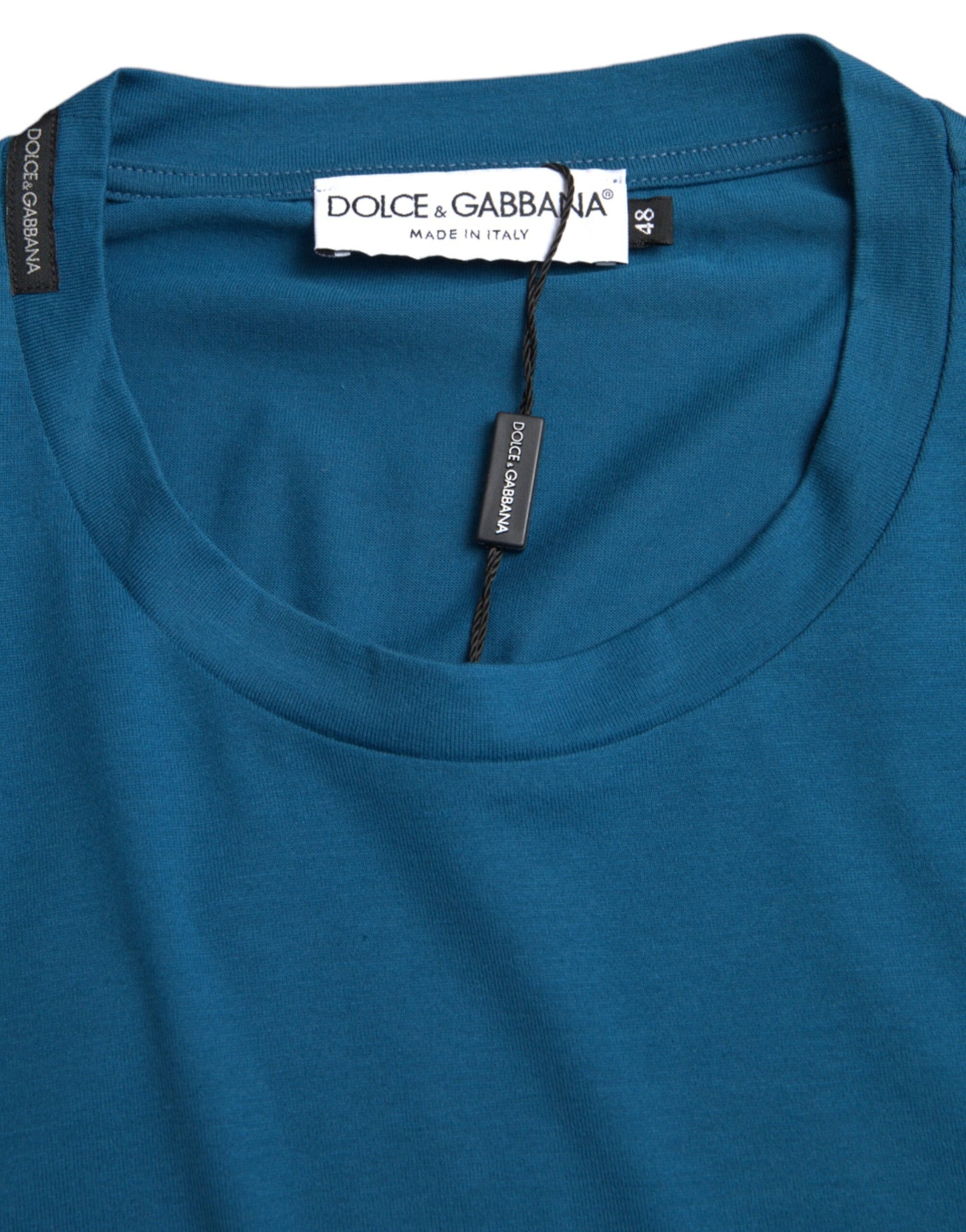 Dolce & Gabbana T-shirt a maniche corte con scollo rotondo e logo blu
