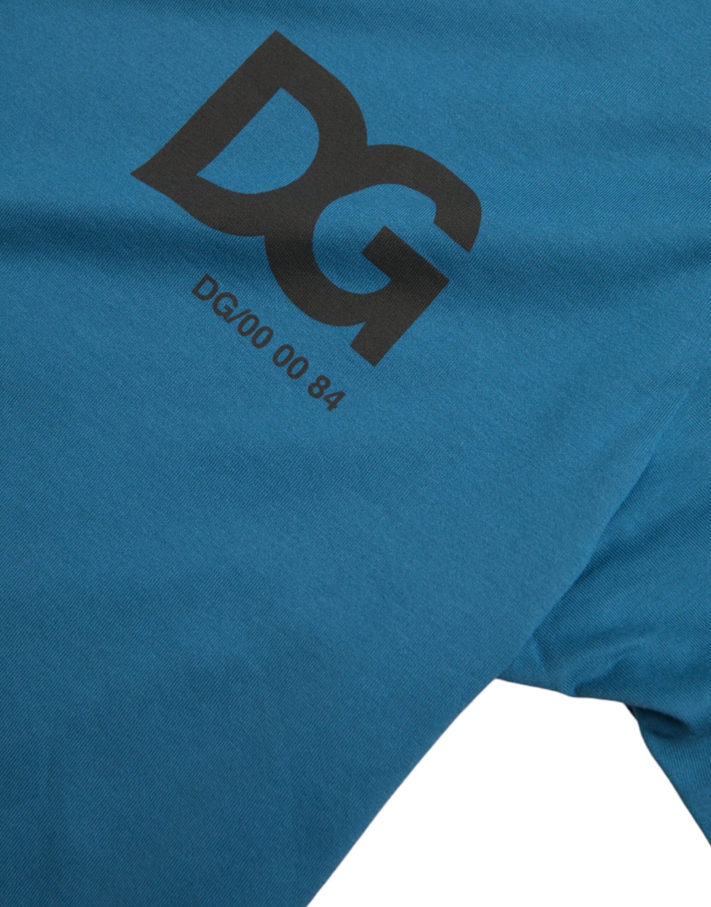 Dolce & Gabbana T-shirt a maniche corte con scollo rotondo e logo blu