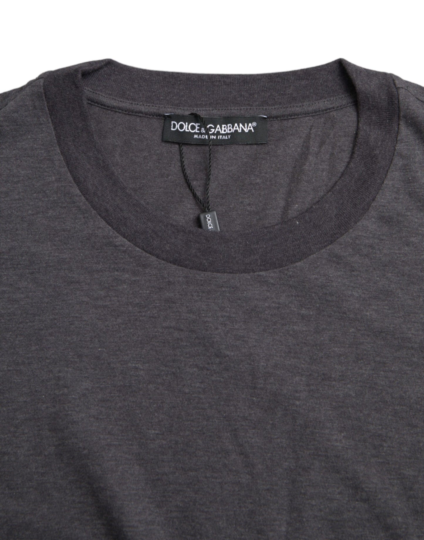 Dolce & Gabbana T-shirt girocollo a maniche corte in cotone grigio