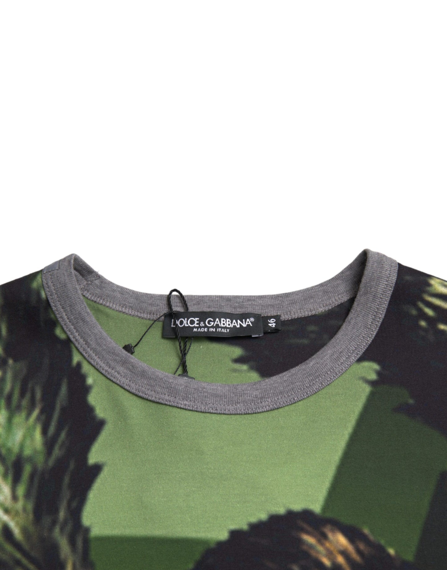 Dolce & Gabbana T-shirt a maniche corte in cotone con stampa Gorilla verde