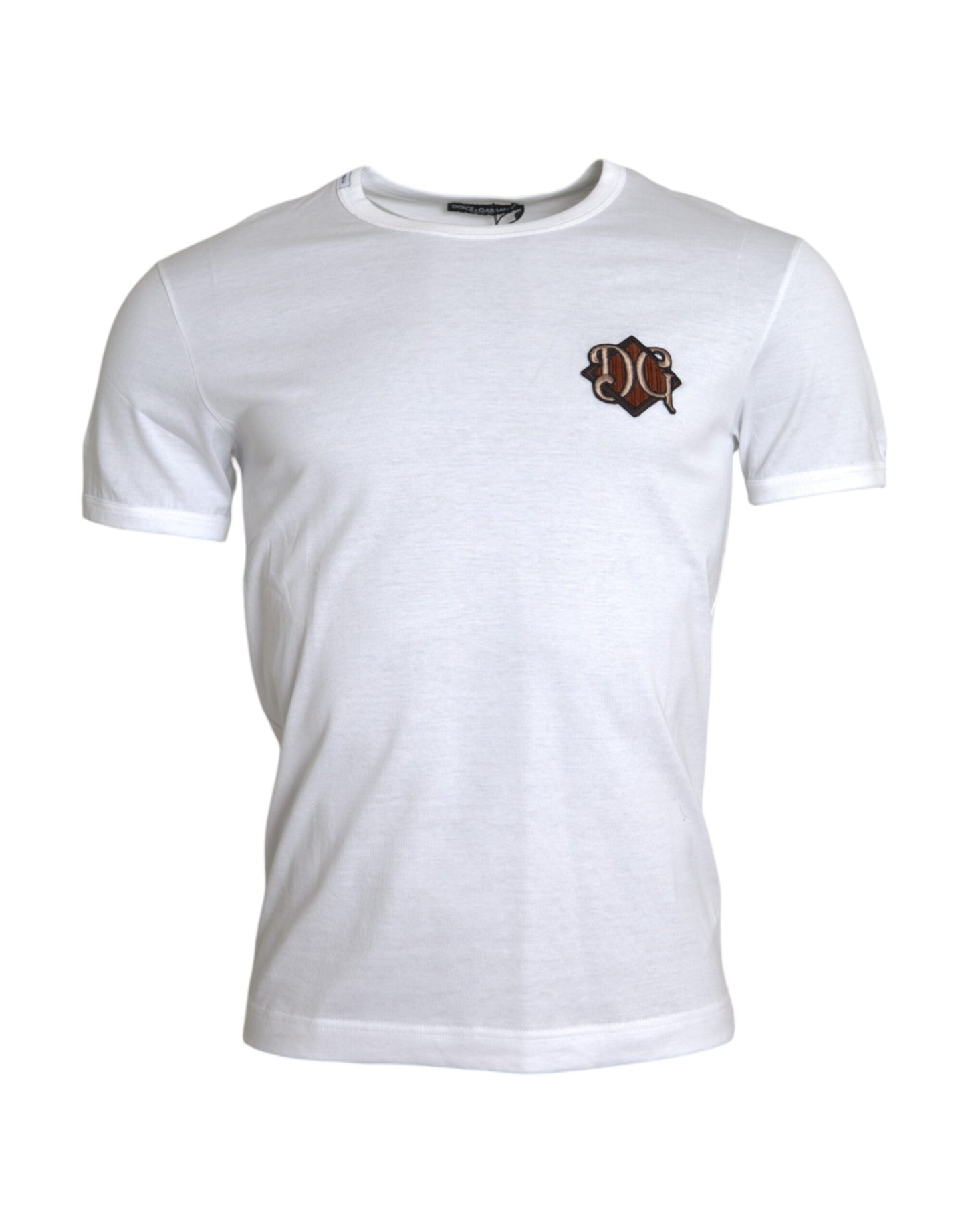 Dolce & Gabbana T-shirt manica corta con ricamo logo bianco