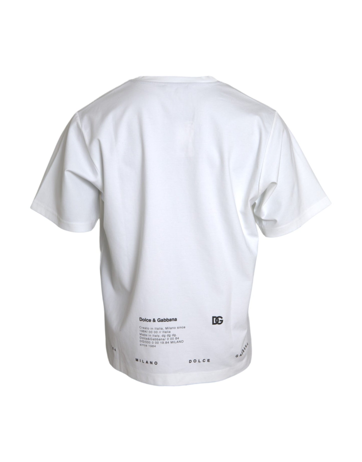Dolce & Gabbana T-shirt da uomo in cotone con stampa labbra rosse bianche