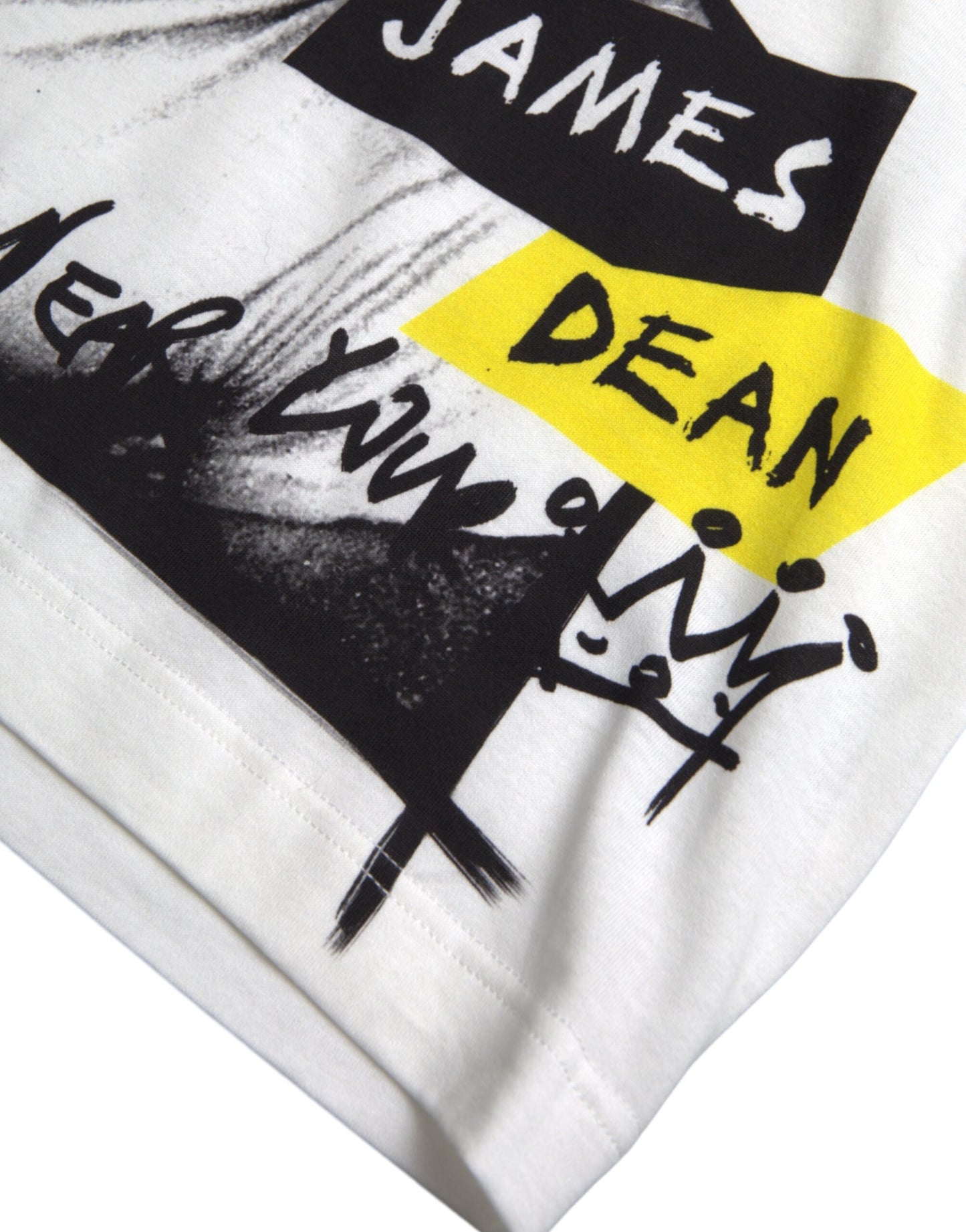 Dolce & Gabbana T-shirt da uomo a maniche corte in cotone con grafica bianca