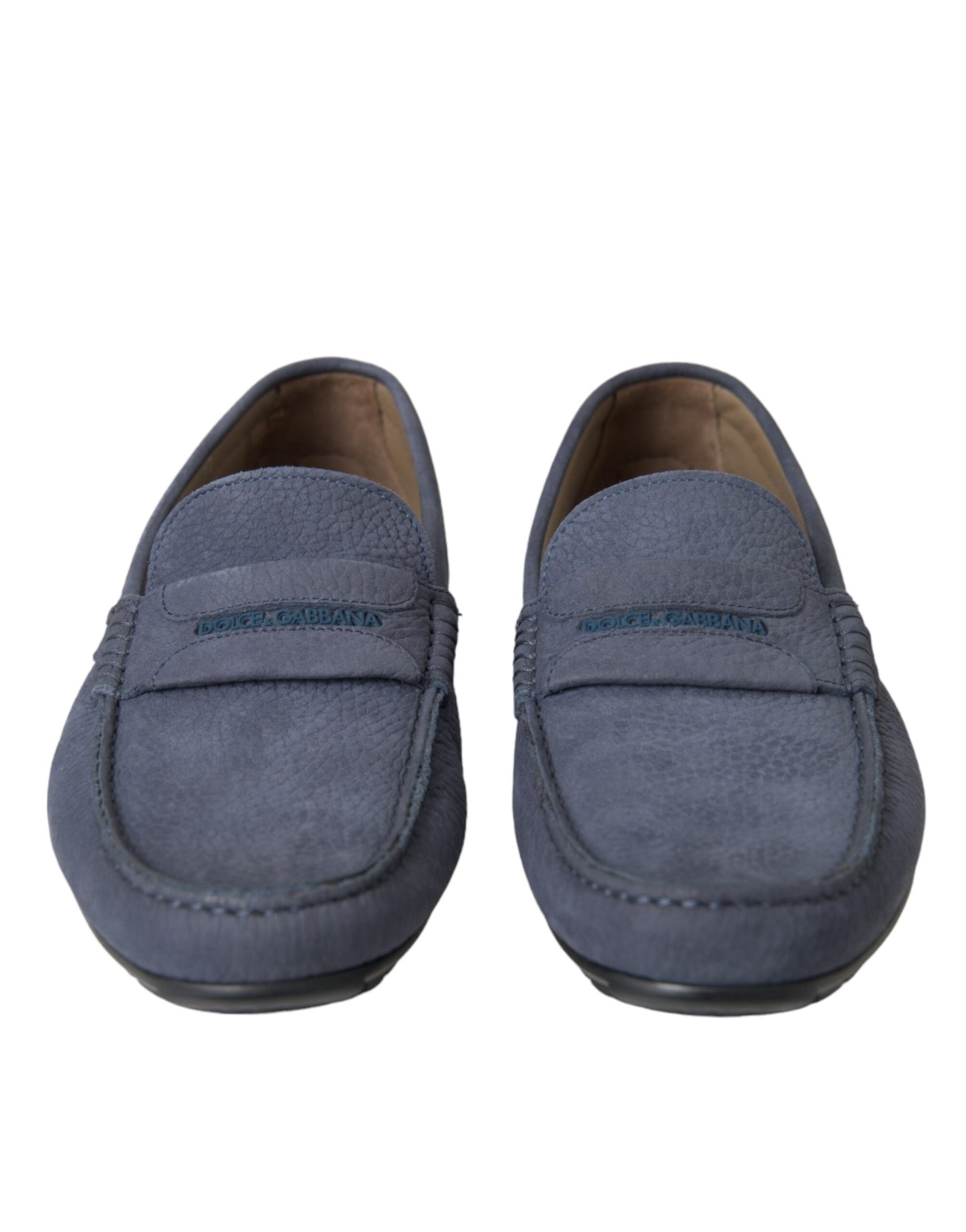 Dolce & Gabbana Scarpe Mocassino Slip On in Pelle di Vitello Blu