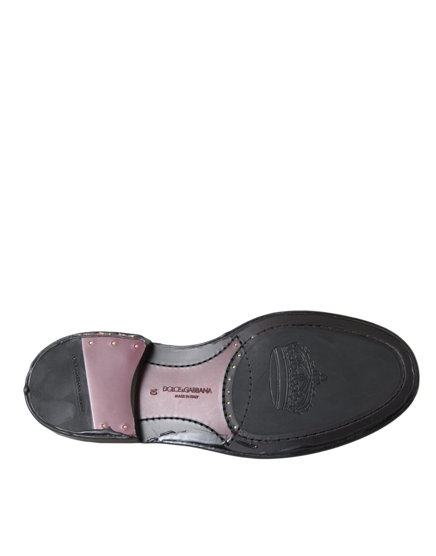 Scarpe da uomo formali Dolce & Gabbana in pelle nera Oxford con punta a coda di rondine