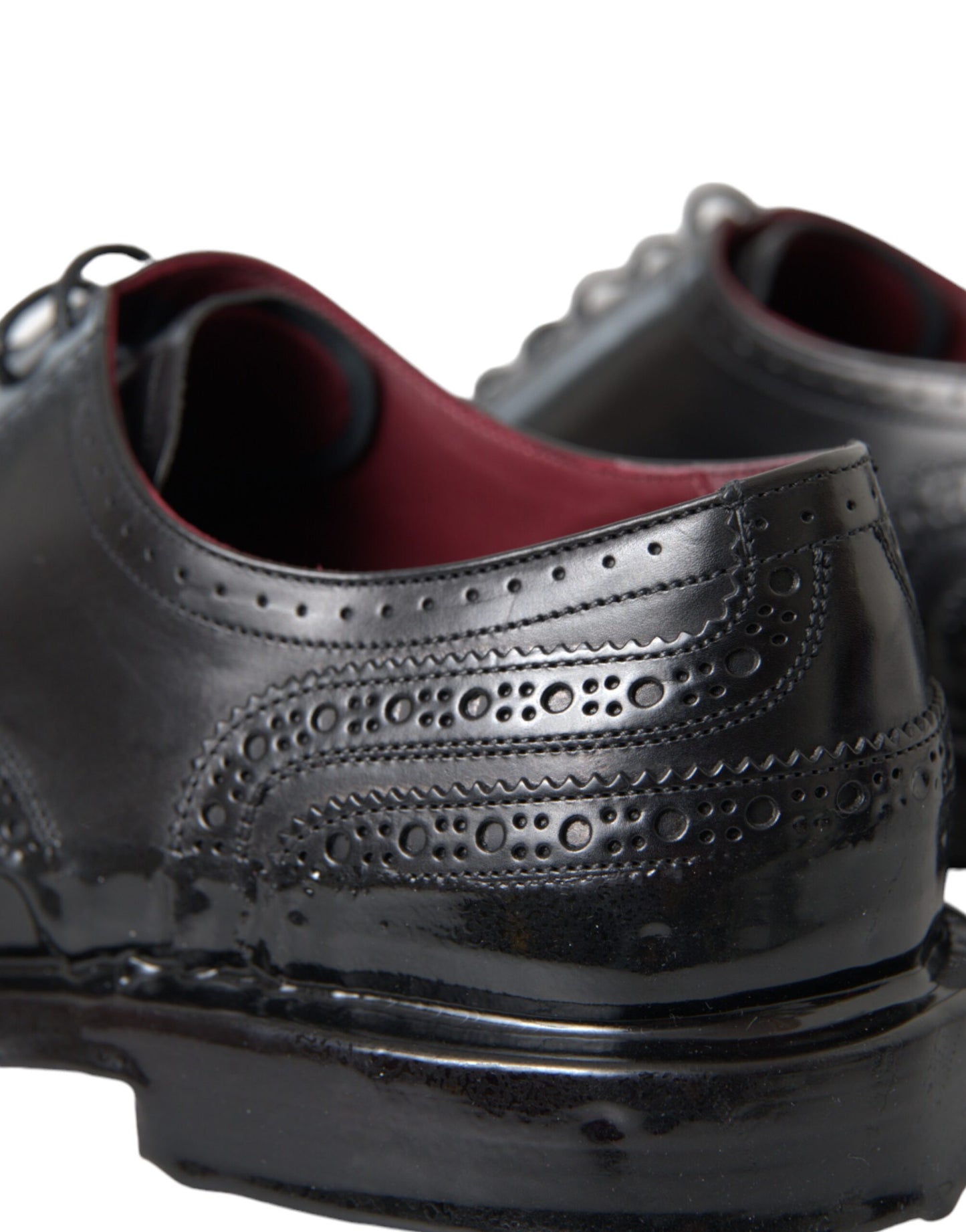 Scarpe da uomo formali Dolce & Gabbana in pelle nera Oxford con punta a coda di rondine
