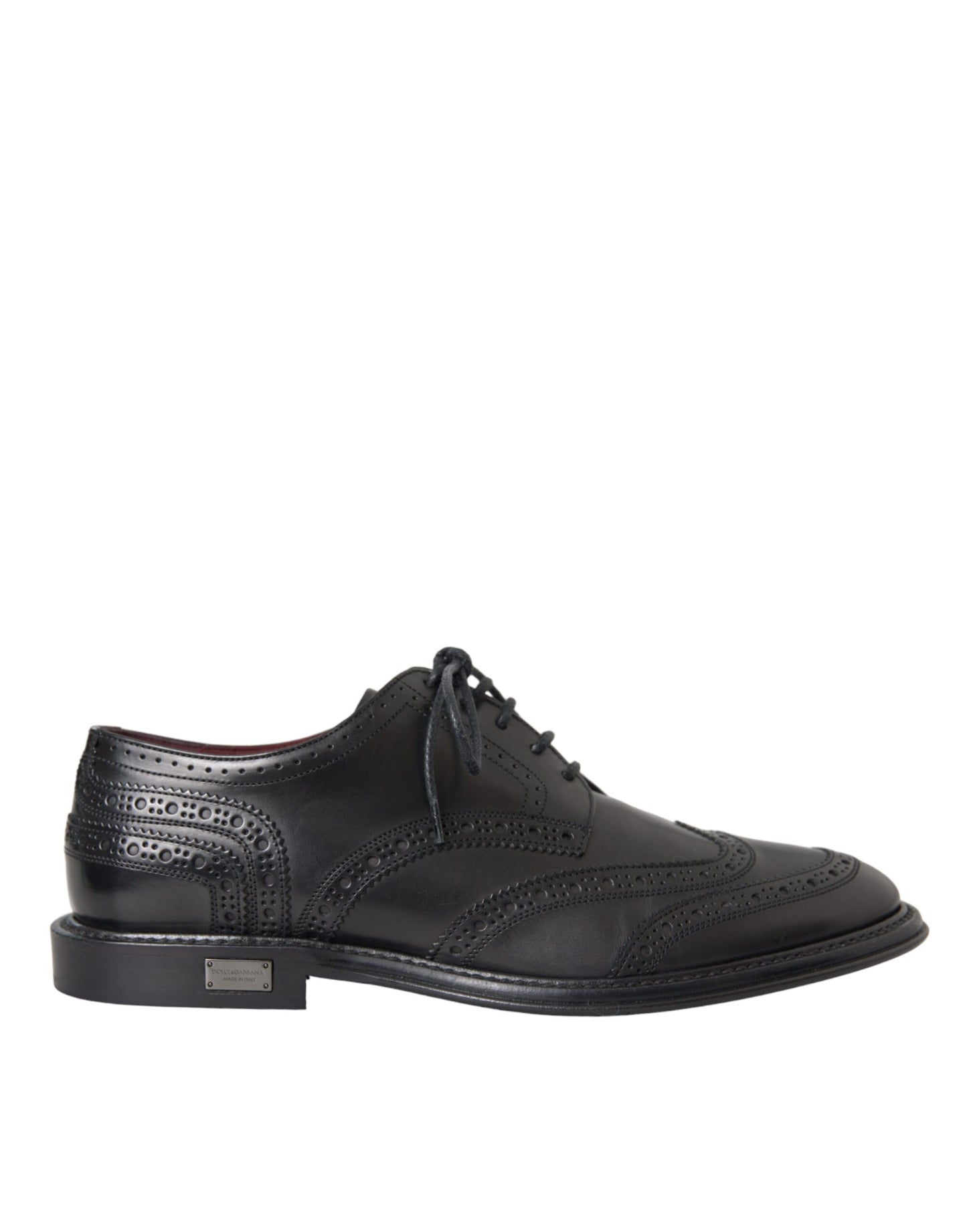 Scarpe da uomo formali Dolce & Gabbana in pelle nera Oxford con punta a coda di rondine