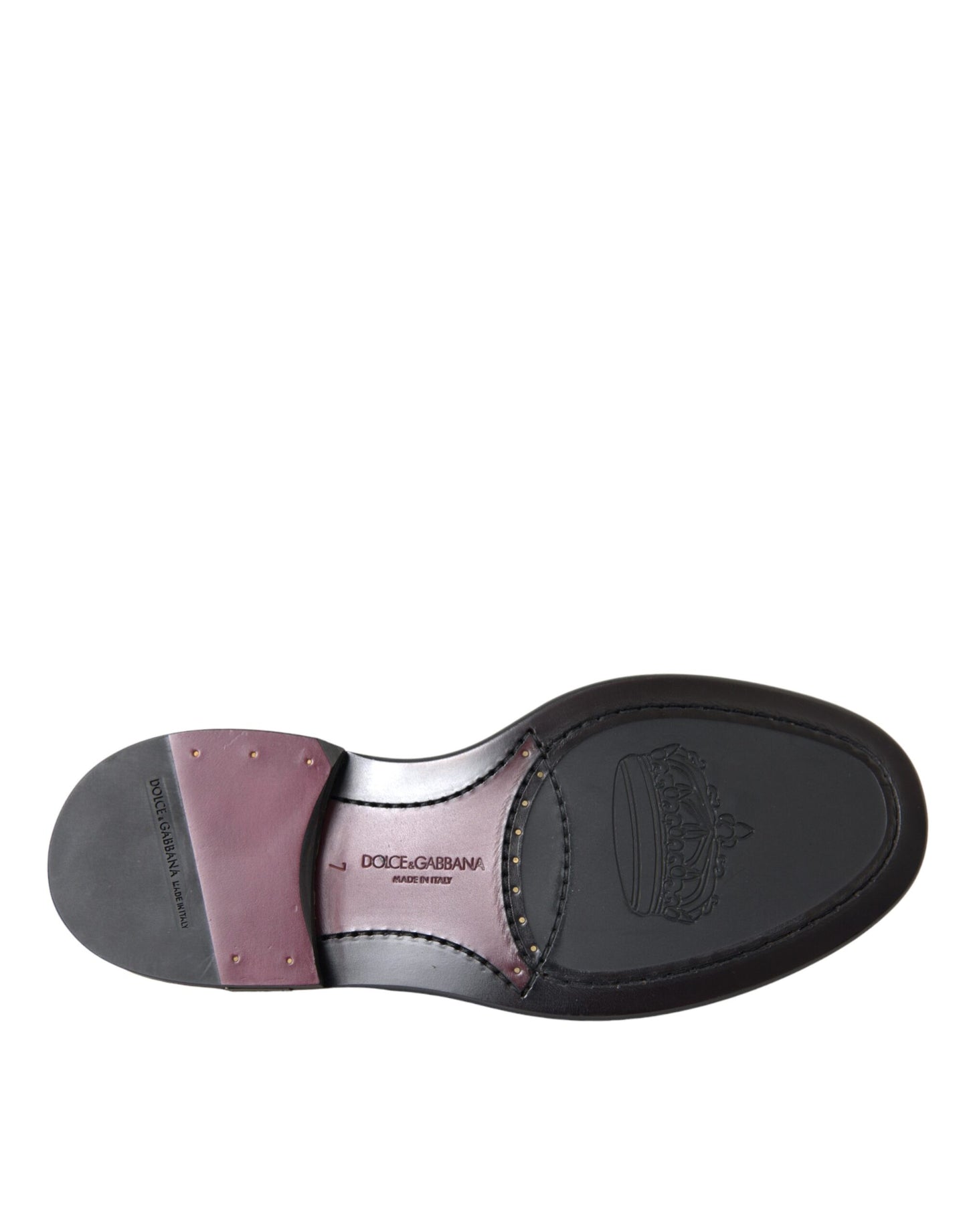 Scarpe da uomo formali Dolce & Gabbana in pelle nera Oxford con punta a coda di rondine