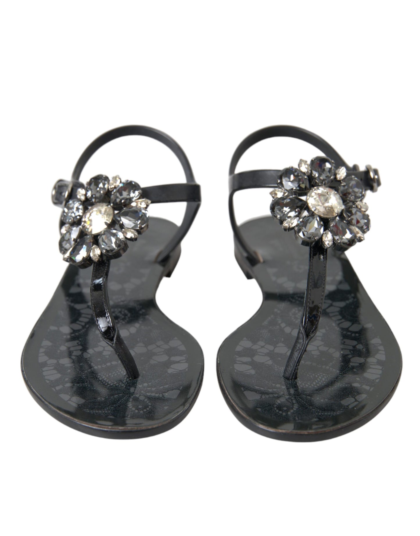 Dolce & Gabbana Sandali infradito con cristalli neri