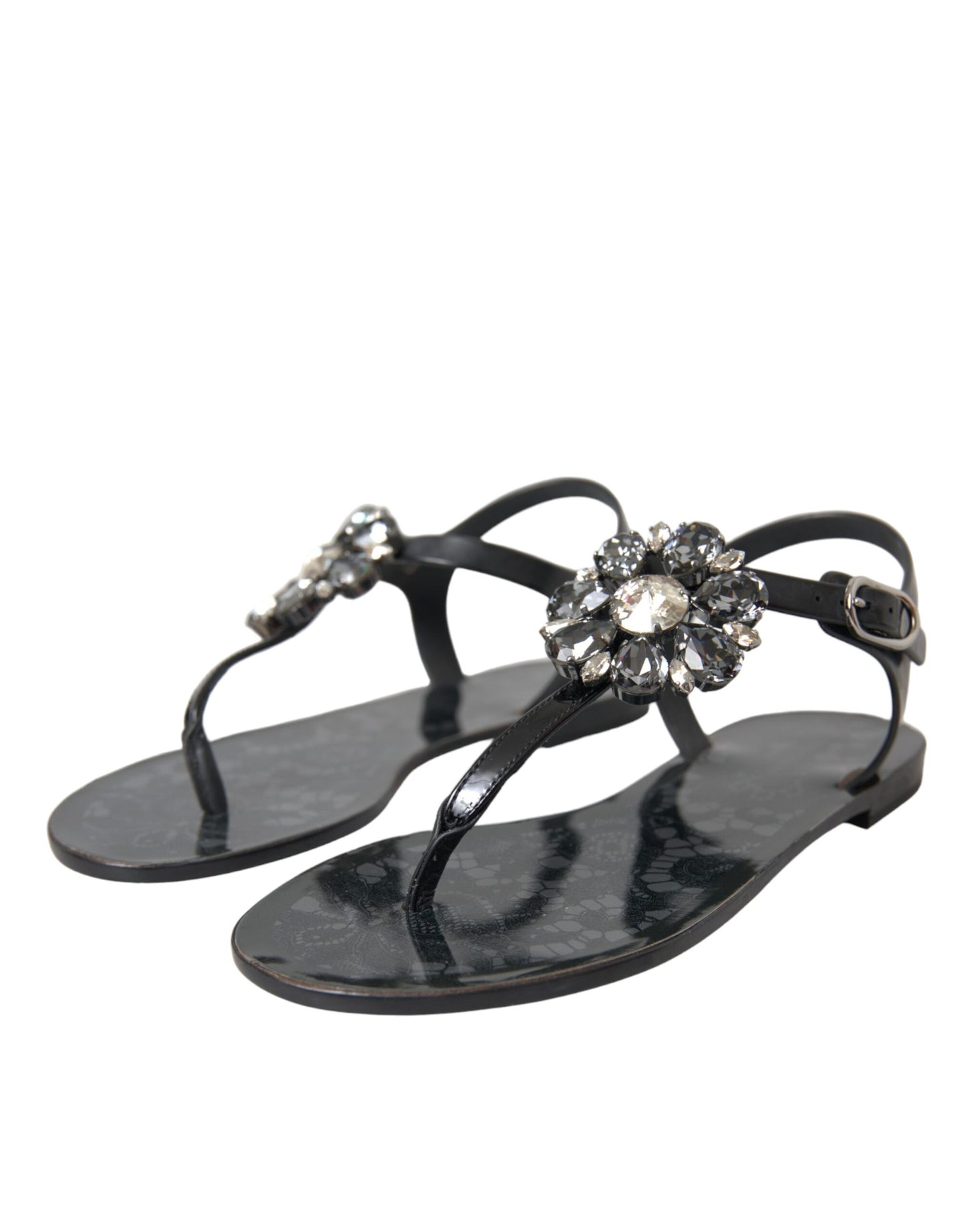 Dolce & Gabbana Sandali infradito con cristalli neri