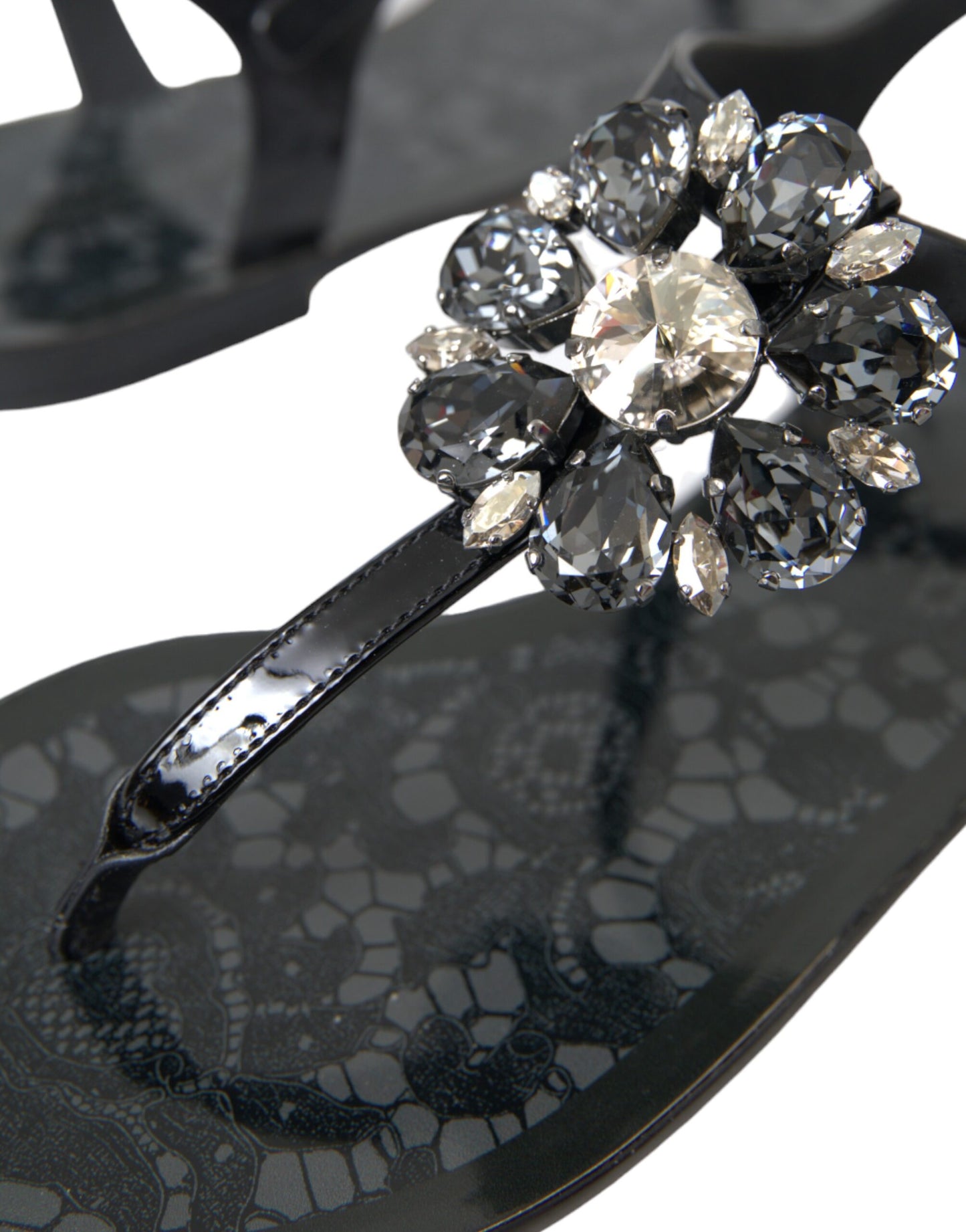 Dolce & Gabbana Sandali infradito con cristalli neri
