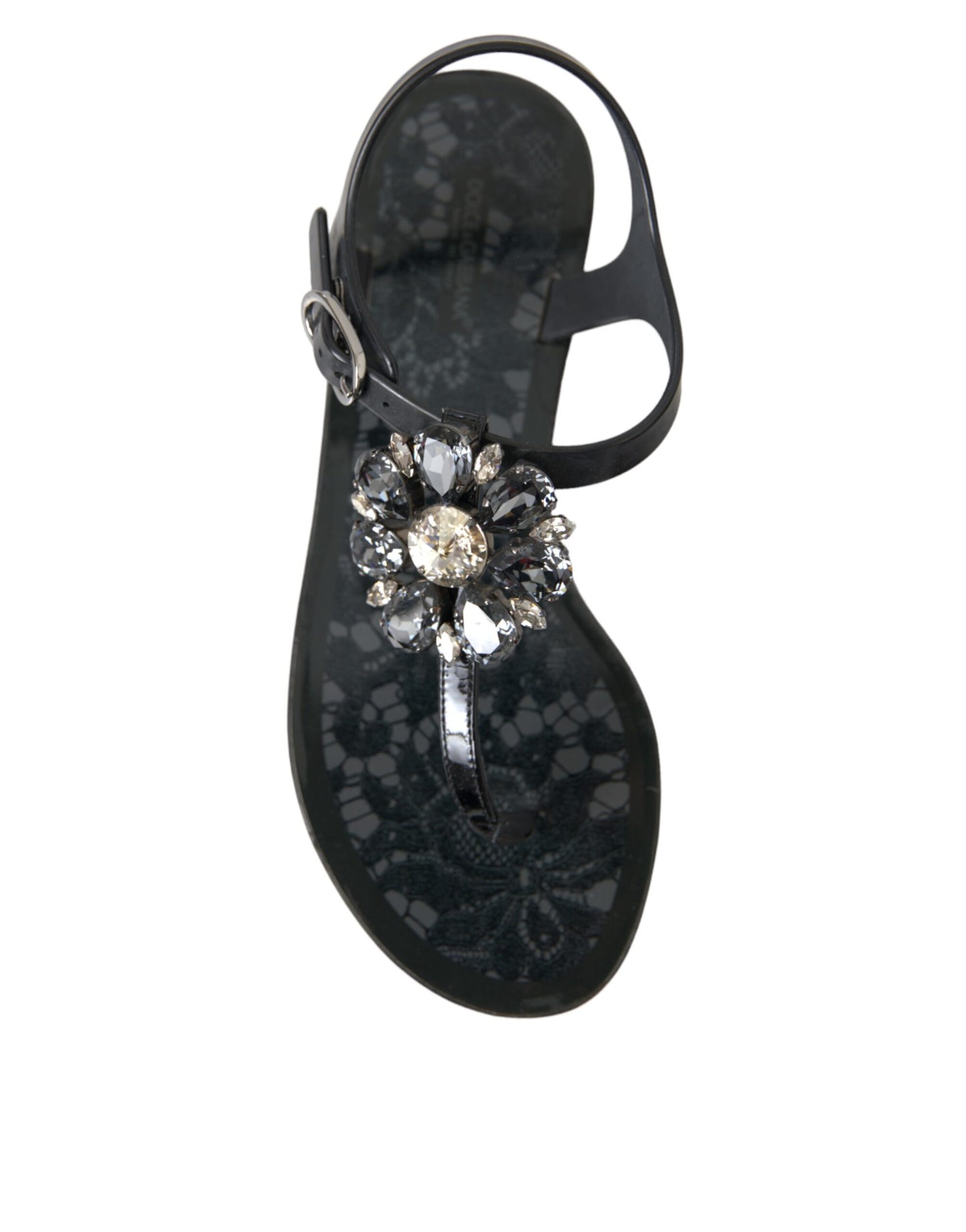 Dolce & Gabbana Sandali infradito con cristalli neri