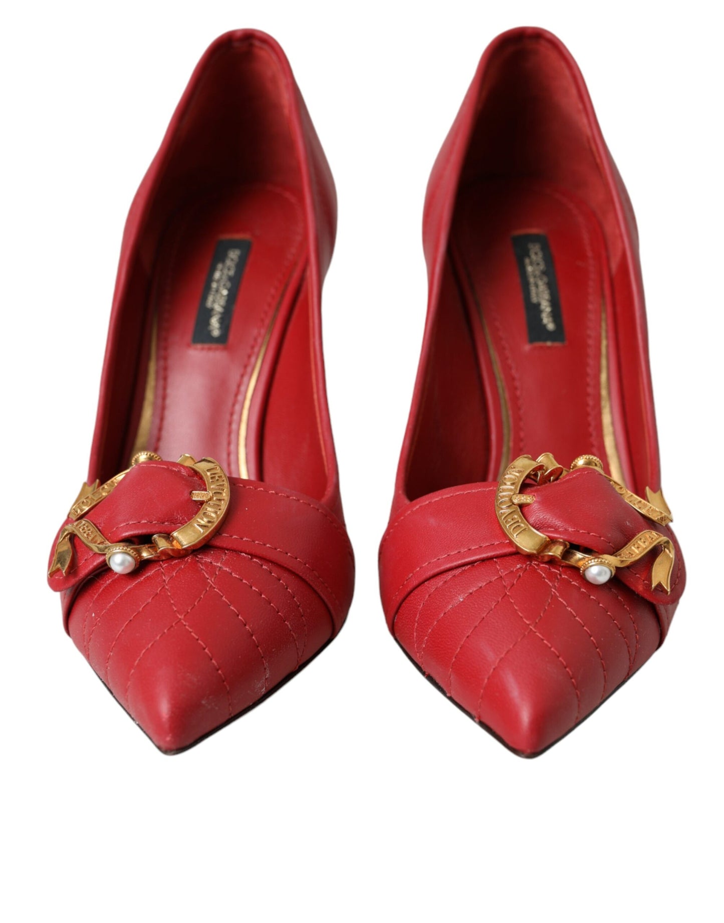 Scarpe con tacco in pelle rossa Devotion di Dolce & Gabbana