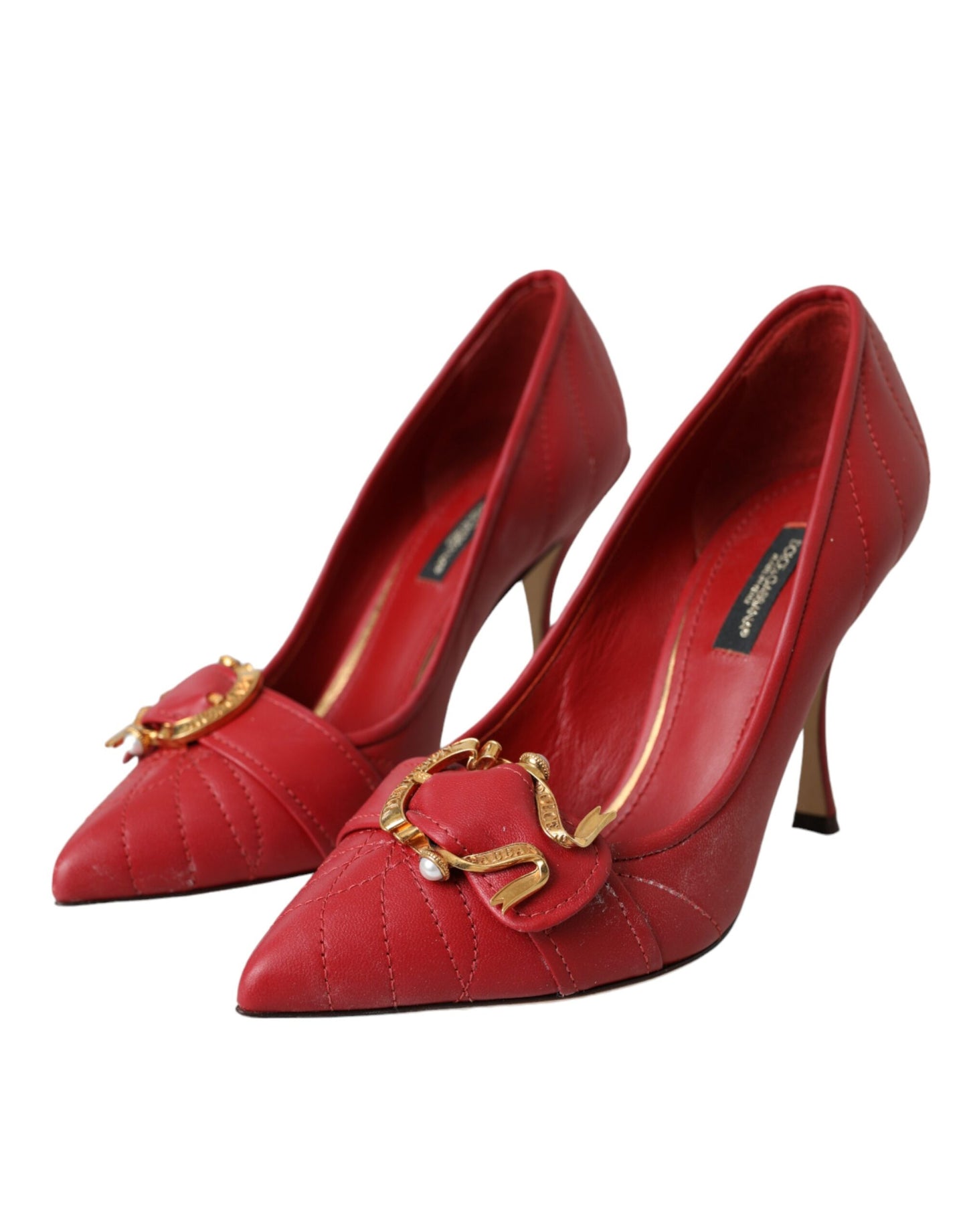 Scarpe con tacco in pelle rossa Devotion di Dolce & Gabbana