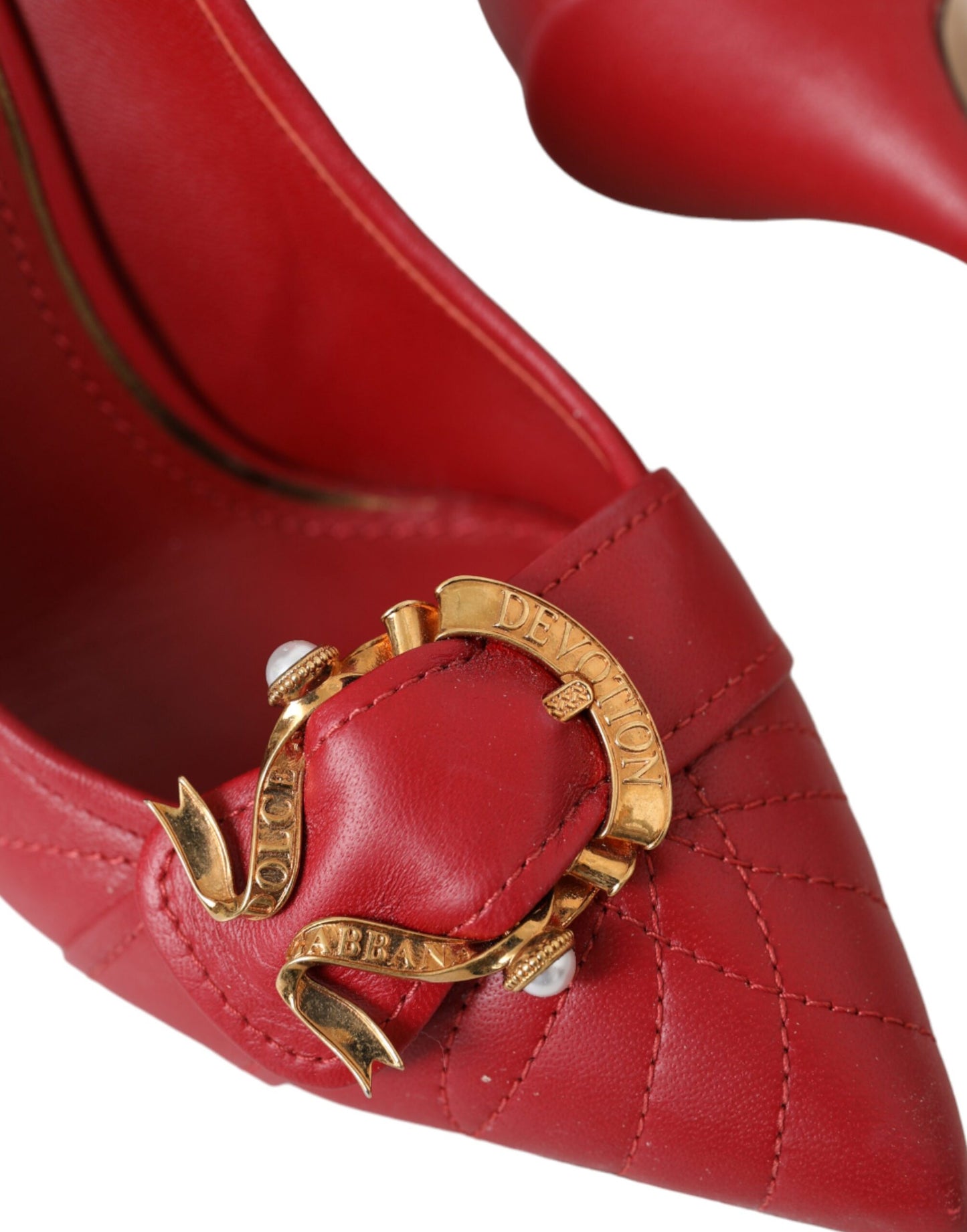 Scarpe con tacco in pelle rossa Devotion di Dolce & Gabbana