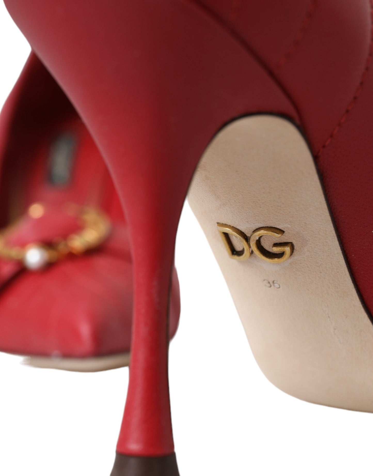 Scarpe con tacco in pelle rossa Devotion di Dolce & Gabbana