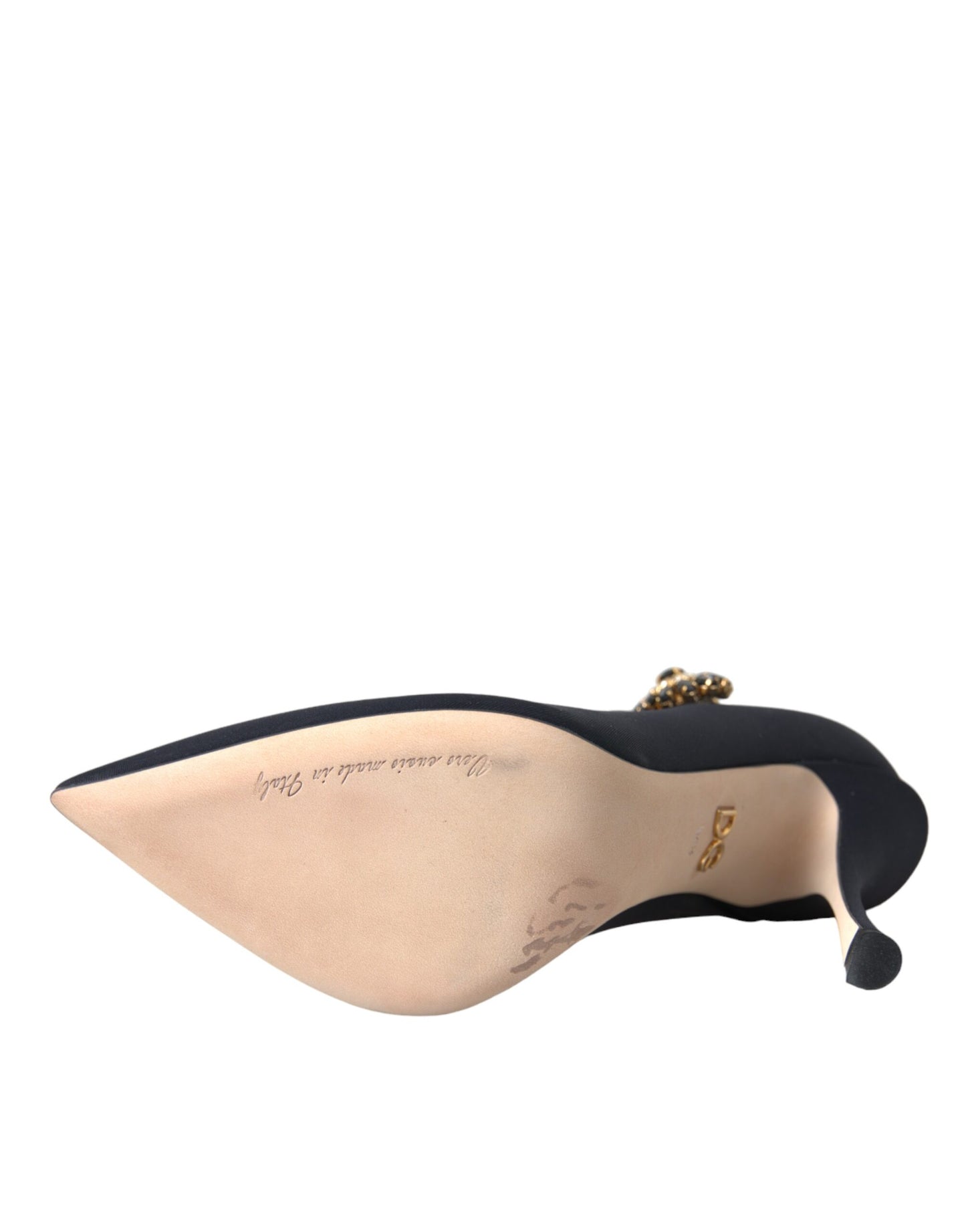 Scarpe con tacco Dolce & Gabbana nere Mary Jane in jersey di cristallo