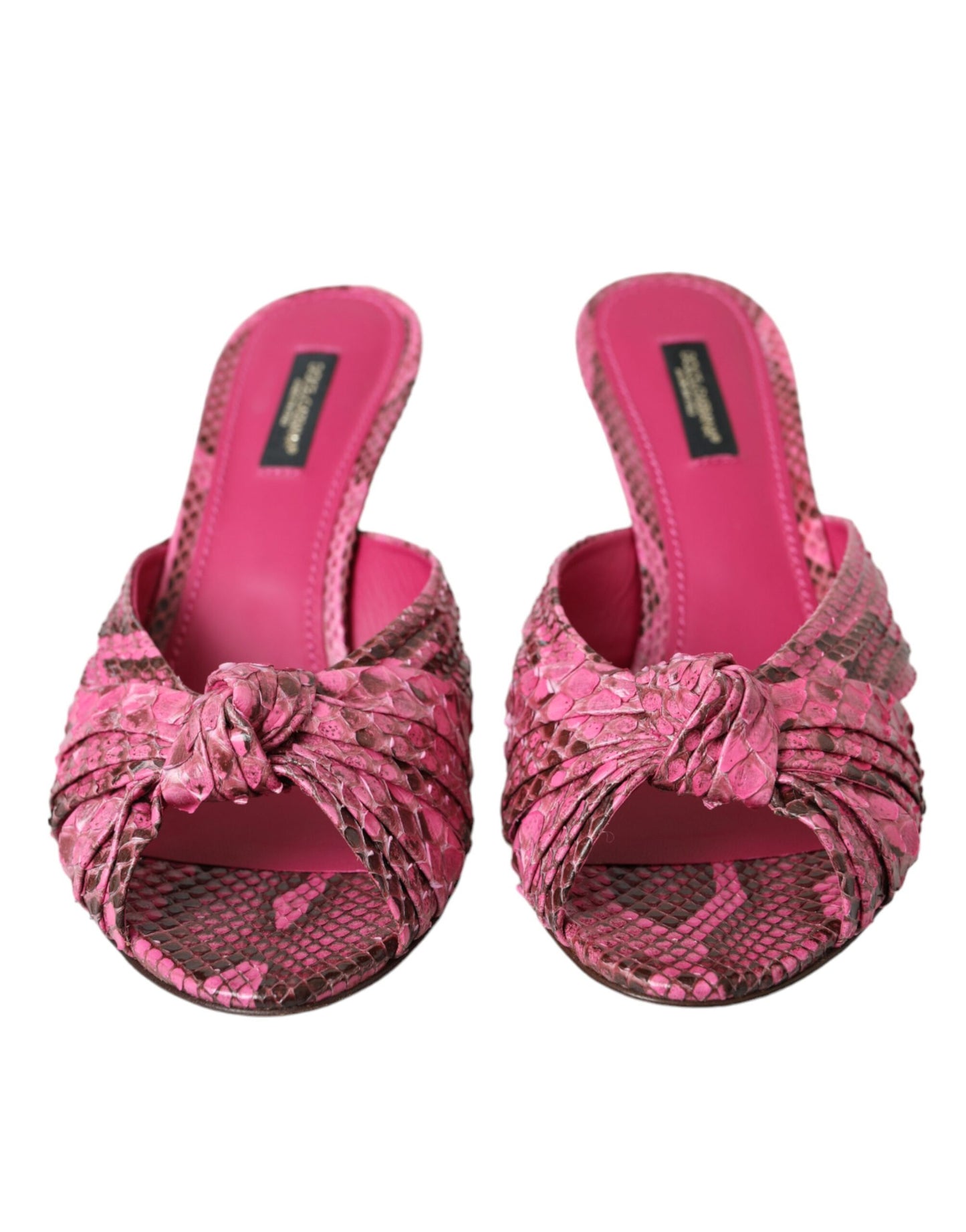 Scarpe con tacco a gattino in pelle esotica rosa Dolce & Gabbana