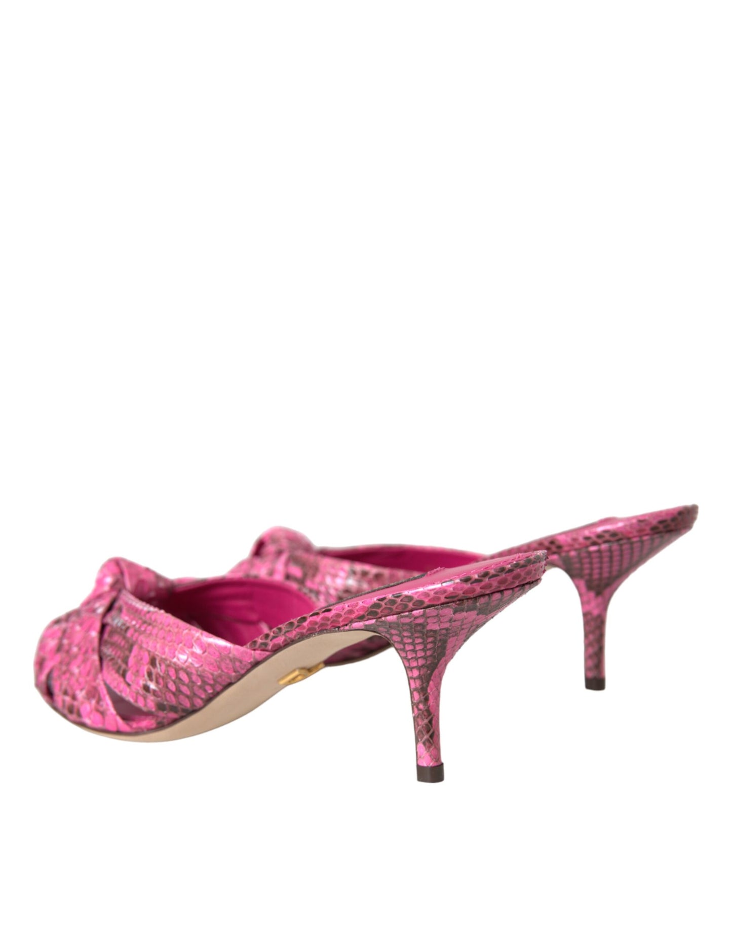 Scarpe con tacco a gattino in pelle esotica rosa Dolce & Gabbana